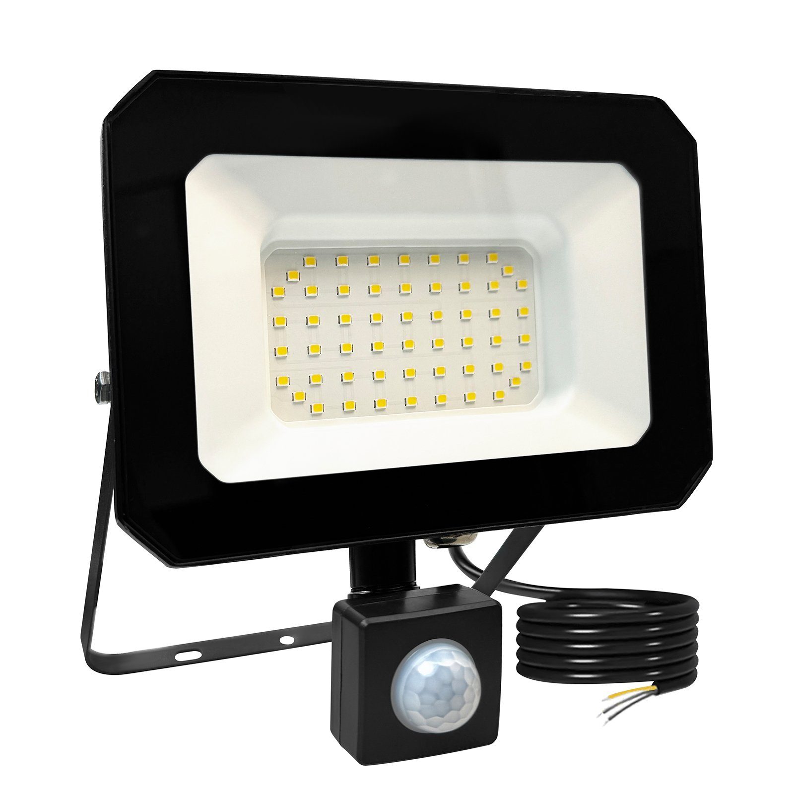 Novostella LED Flutlichtstrahler, LED fest integriert, Tageslichtweiß, Scheinwerfer IP65 Wasserdicht mit 1,5M Stromkabel