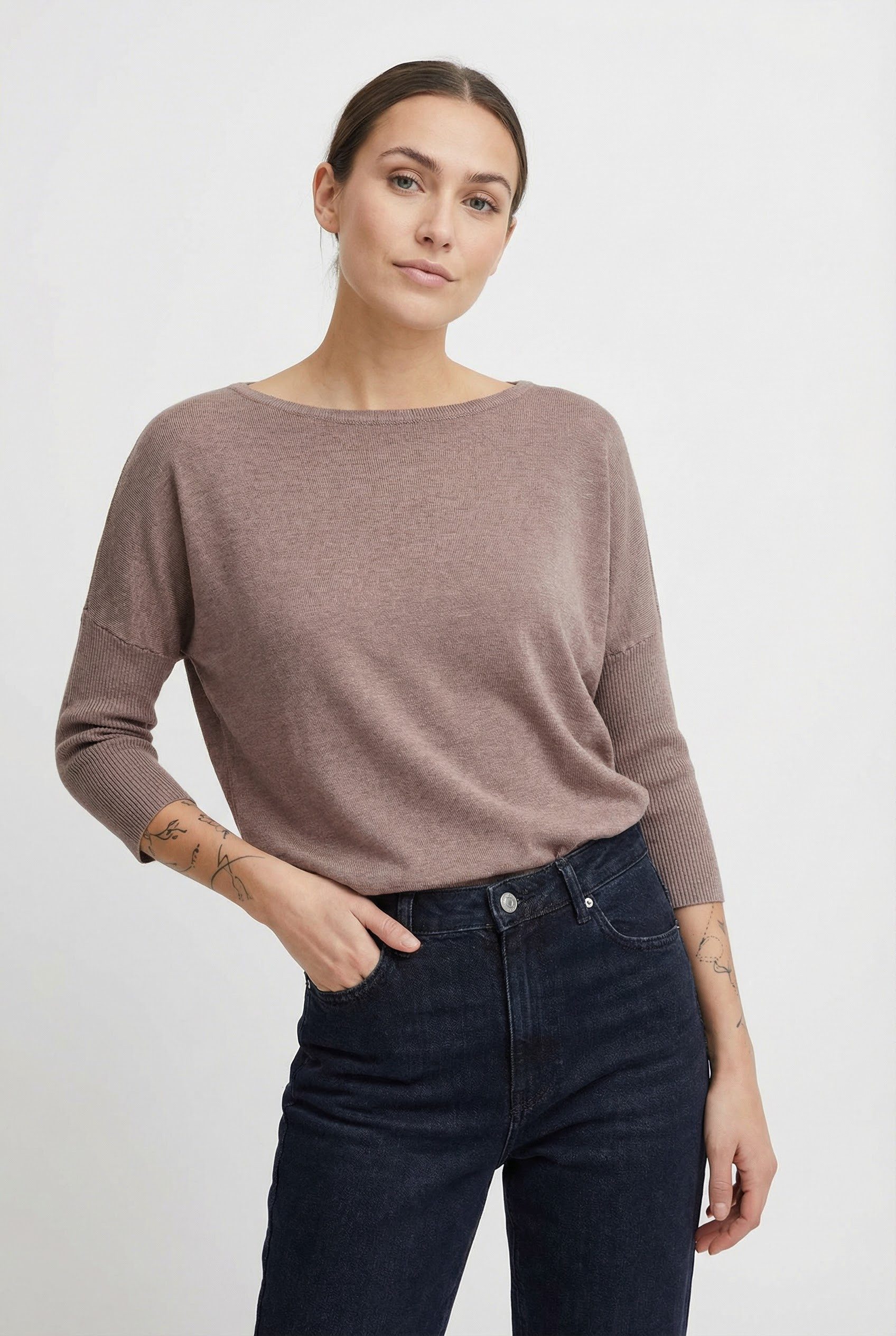 Saint Tropez Rundhalspullover A2561, MilaSZ R-Neck Viskosemischung, Casual günstig online kaufen