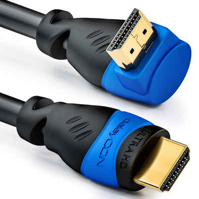 deleyCON deleyCON 10m HDMI 270° Grad Winkel Kabel - HDMI 2.0/1.4a kompatibel HDMI-Kabel