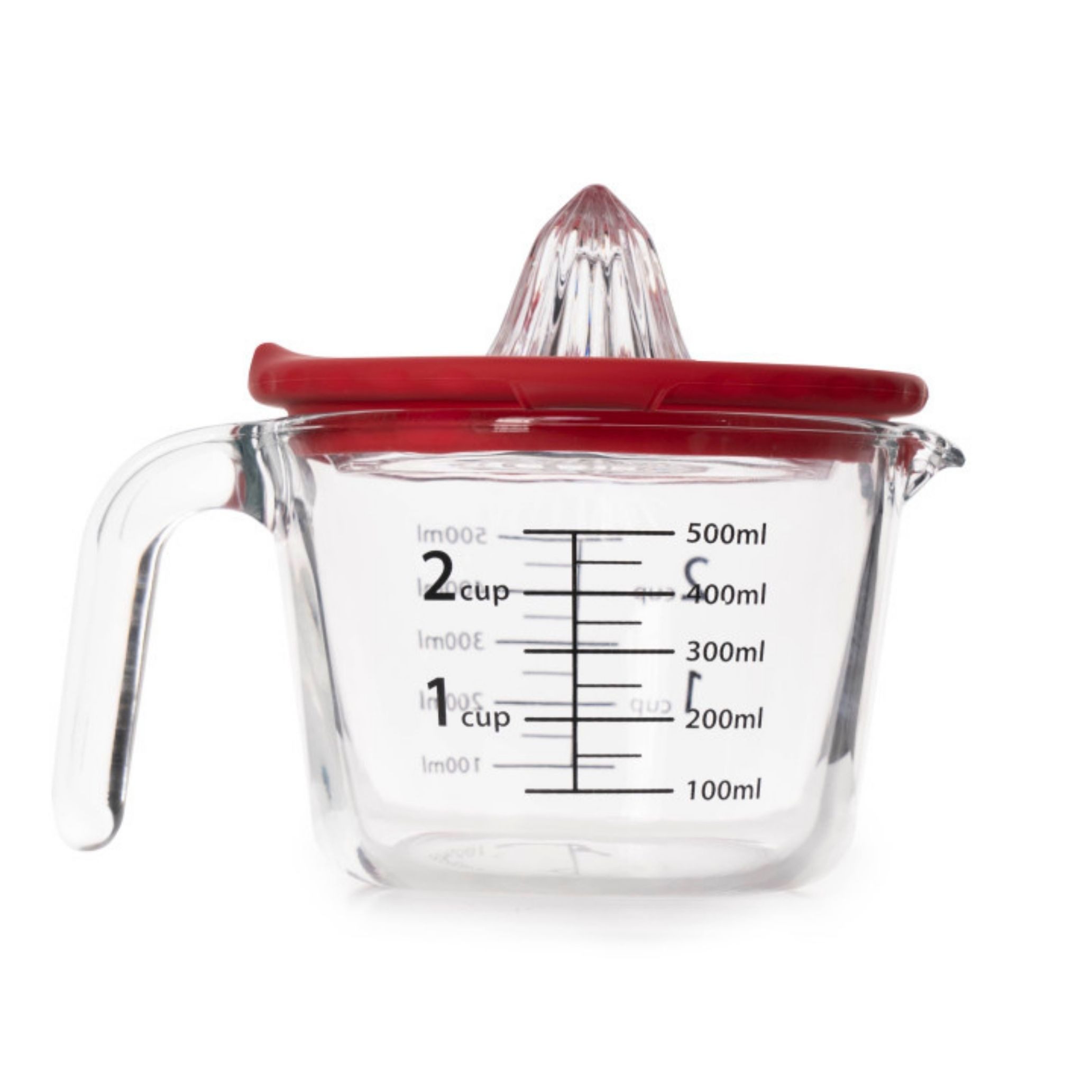 Lacers 2in1 Zitruspresse Zitruspresse Glas 500ml Saftpresse mit Messbecher, BPA-frei, Hochwertiges Glas, mit ml- und Cup-Skala, Leicht zu Reinigen