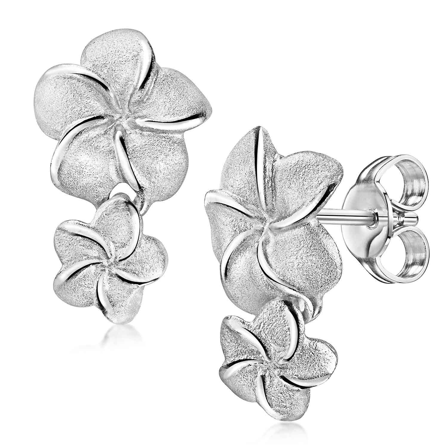 Materia Paar Ohrhänger Blumen Blüten Ohrringe hängend matt SO-29, 925 Sterl günstig online kaufen