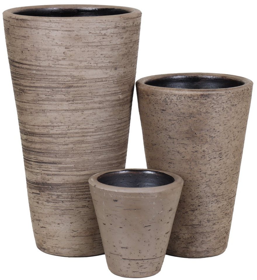 Thumbnail - tegawo Übertopf Keramik-Vase Lava-Conica, konisch mit Strukturoptik, handgemacht
