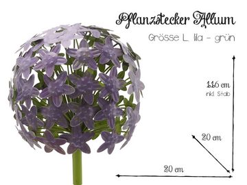 Paulslandhaus Gartenstecker Pflanzstecker Allium Lila Grün Beetstecker Gartenstecker Metall