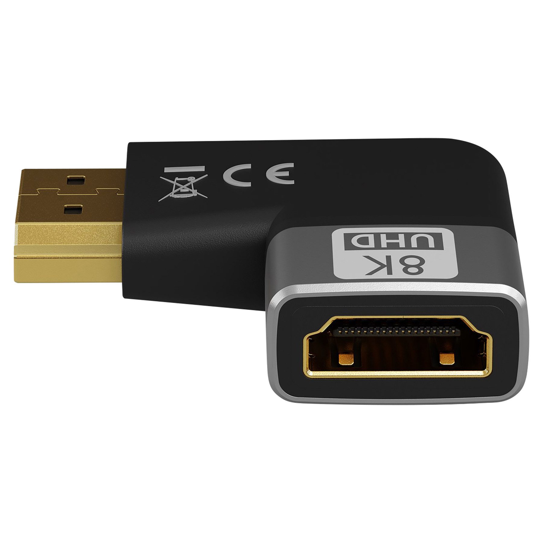 Goobay GOOBAY HDMI-Adapter 72010 90° horizontal 8k 60Hz vergoldet HDMI-Adapter