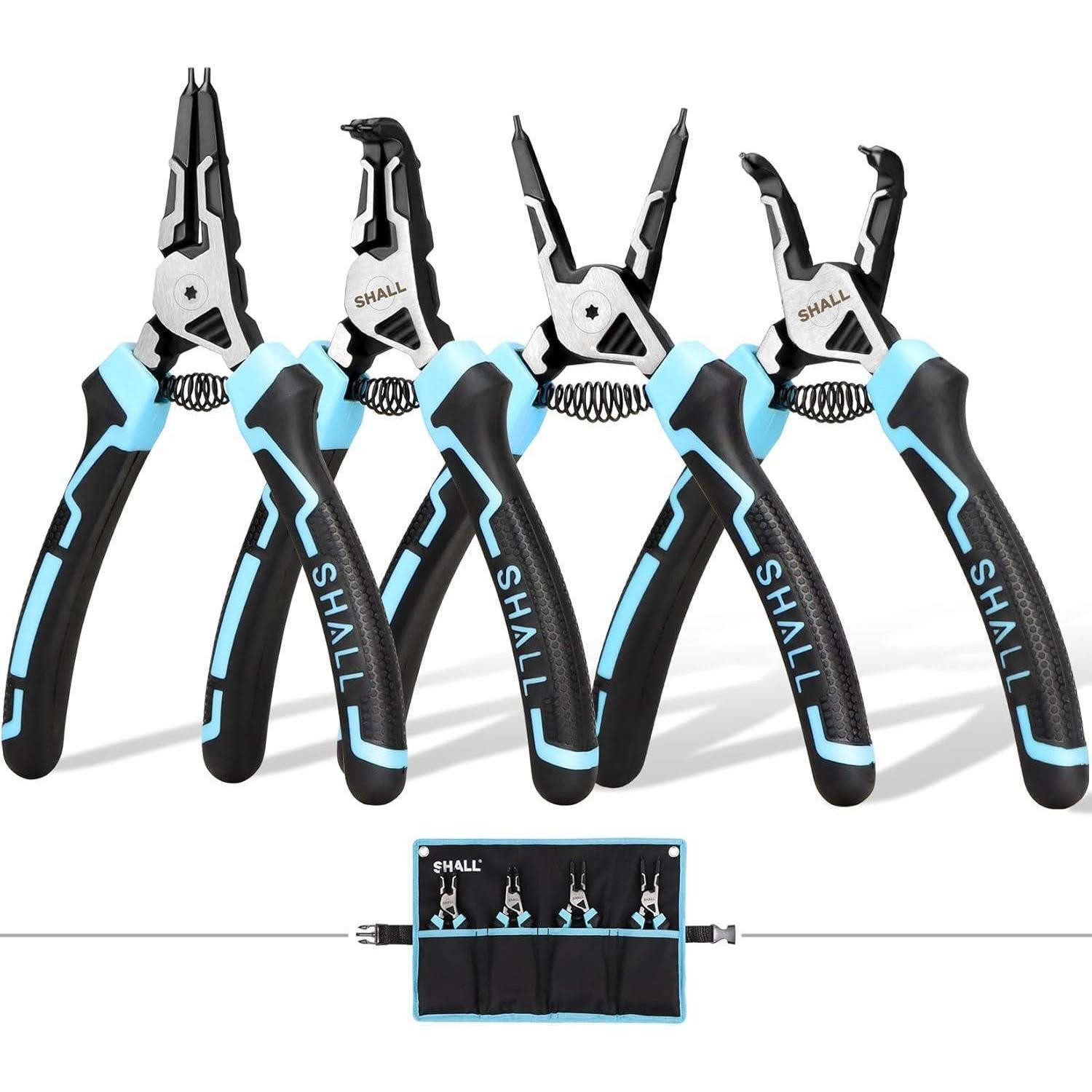 LuxusKollektion Sicherungsringzange Sprengringzangen-Set 4-teilig 7-Zoll-Sicherungsringzangen