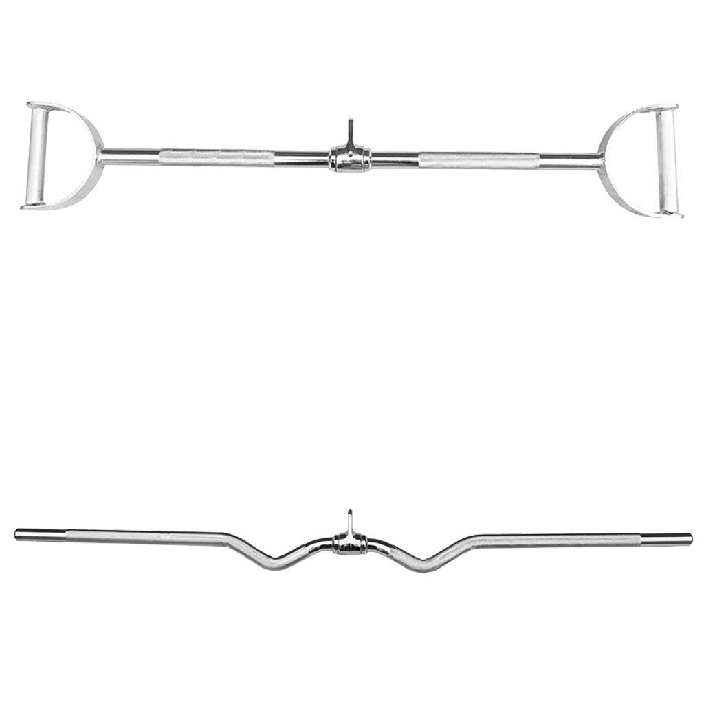 Sporttrend 24 Trainingshilfe Seilzug Set - Latzugstange + SZ Curl Griff