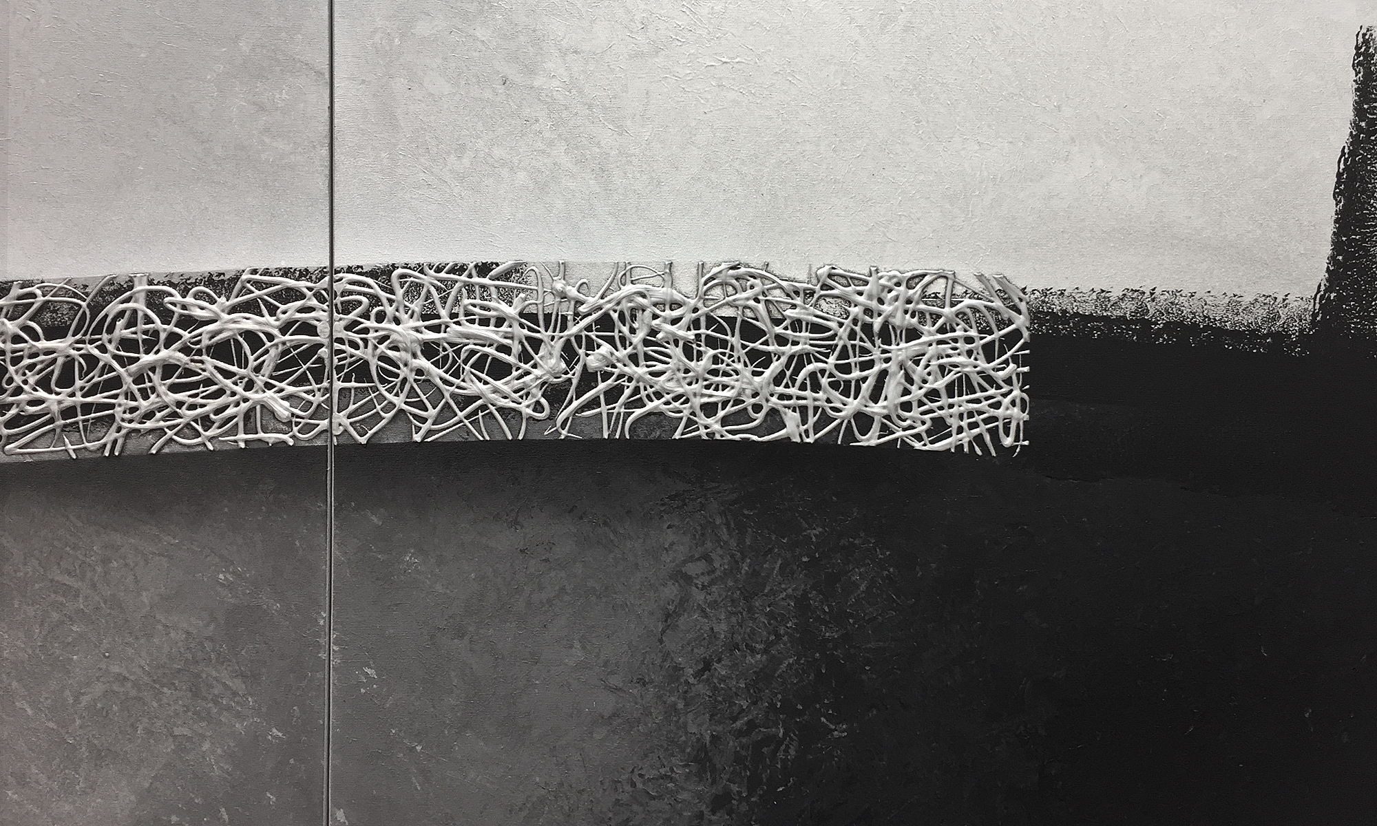WandbilderXXL XXL-Wandbild Silver Swing 210 x 70 cm, Abstraktes Gemälde, handgemaltes Unikat