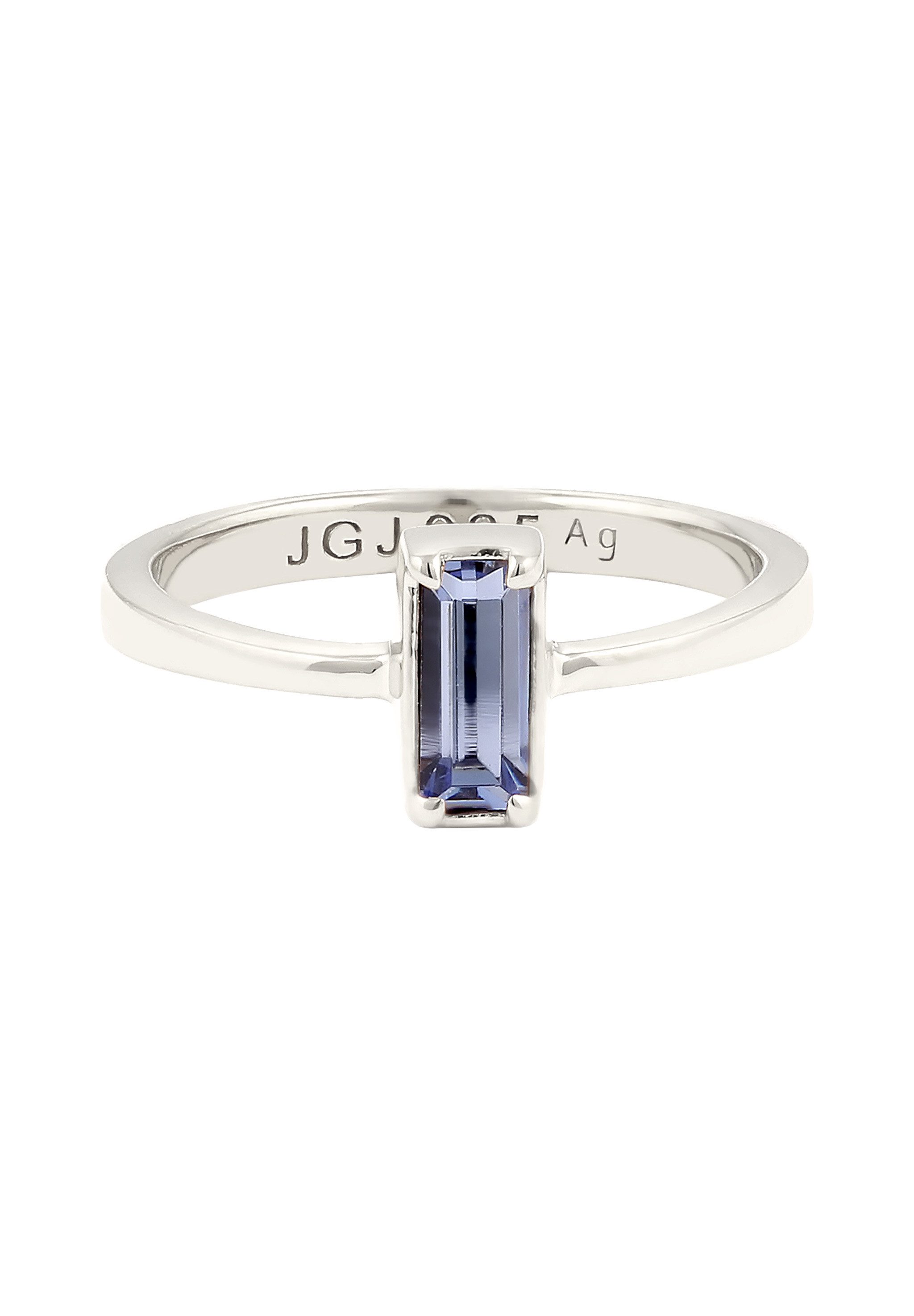 Elli Fingerring Blau Baguette 925 Sterling Silber, mit Kristallen von Swaro günstig online kaufen