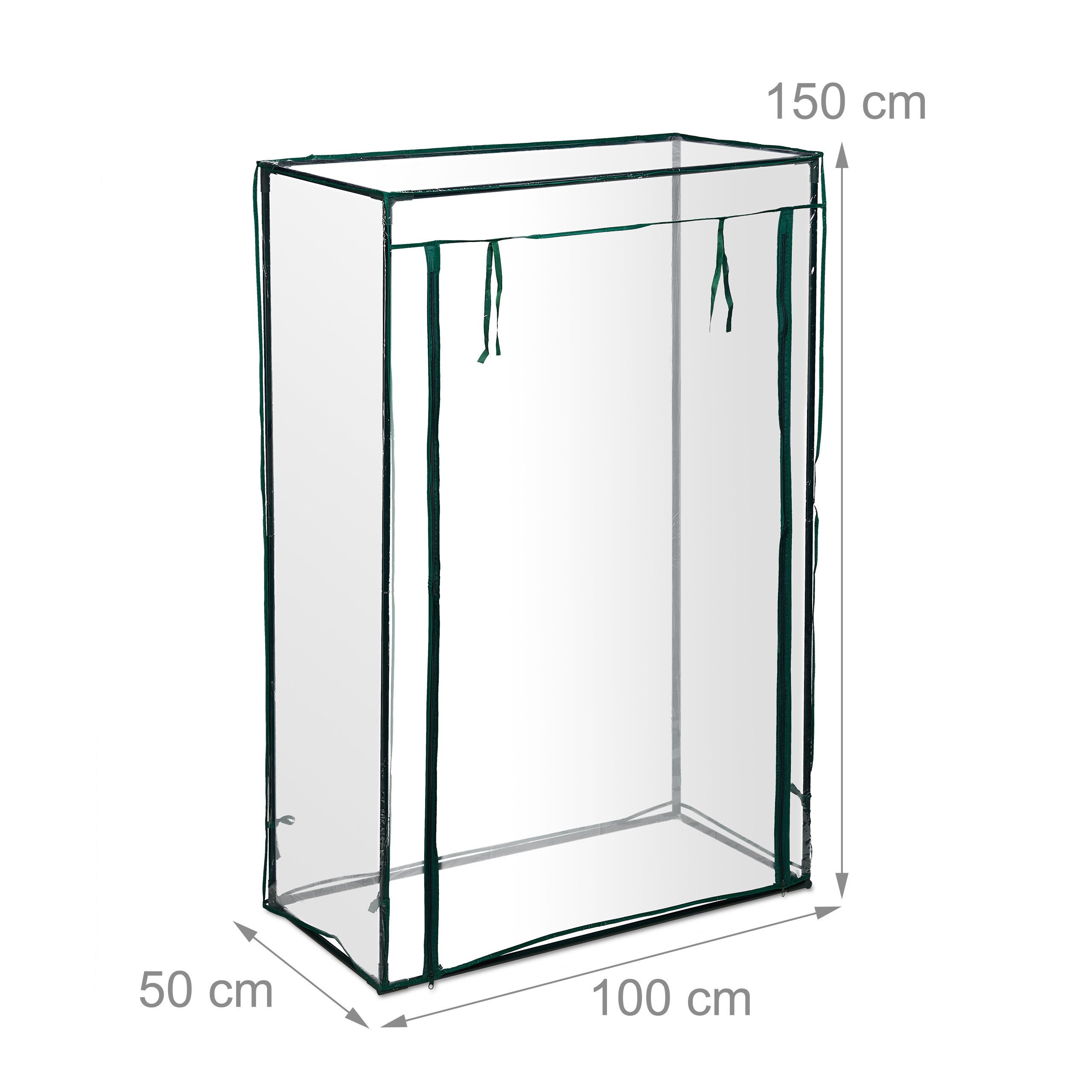 relaxdays Tomatengewächshaus für Garten und Balkon, BxTxH: 100 x 50 x 150 cm, BxLxH: 100 x 50 x 150 cm, 1-St., PVC – Bild 4 von 5