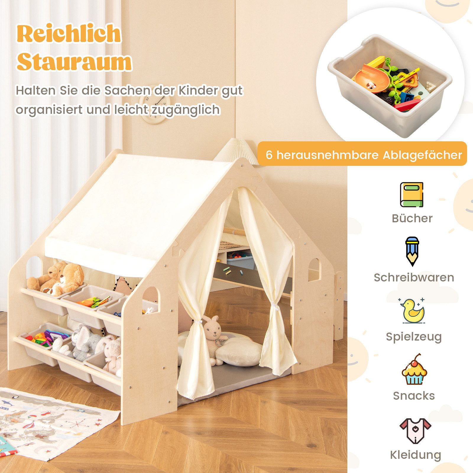 COSTWAY Spielzelt (6-tlg) 6 in 1 günstig online kaufen