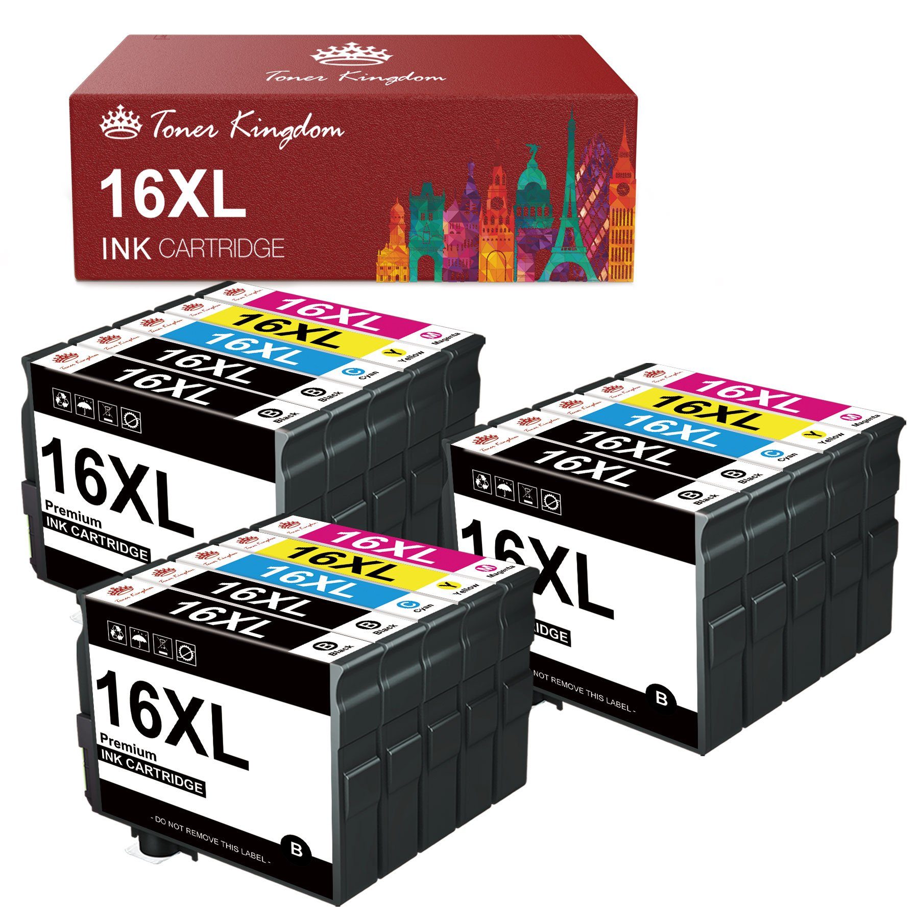 Toner Kingdom »ersetzt Epson 16 16XL T1636 T1636 XL« Tintenpatrone  (15er-pack (6BK/3C/3Y/3M), Kompatibel für Epson 16 XL WF-2630 WF-2760  WF-2540) online kaufen | OTTO