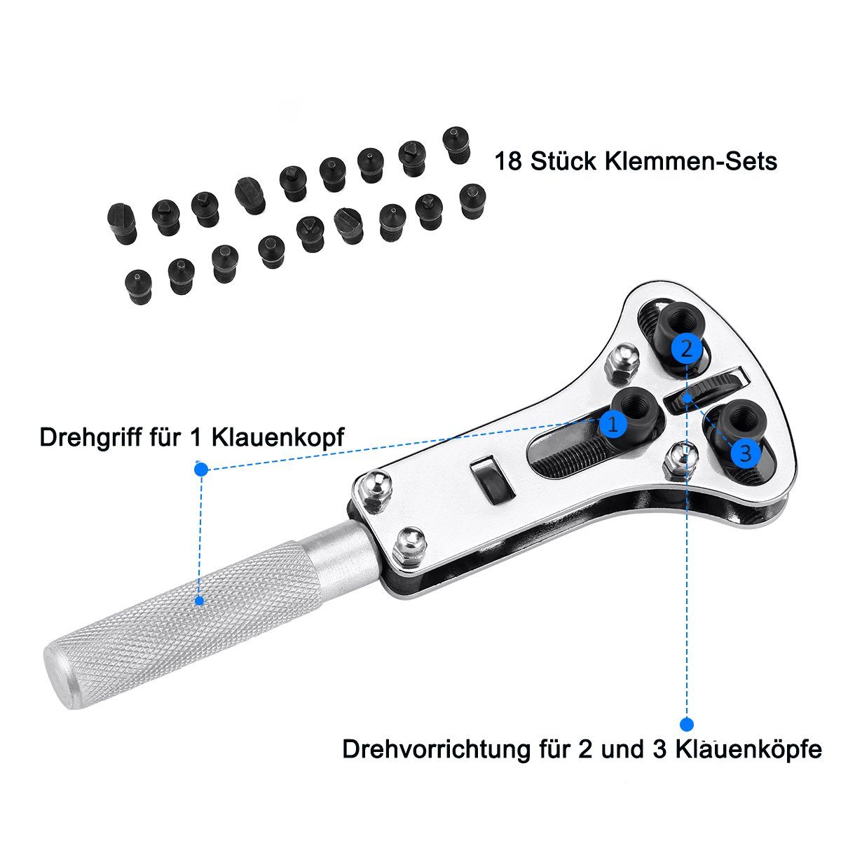 ombar Demontagewerkzeug 18 Schrauben,Für Armbanduhr,mit Uhrenreparatur, Gehäuseöffner (1-tlg)