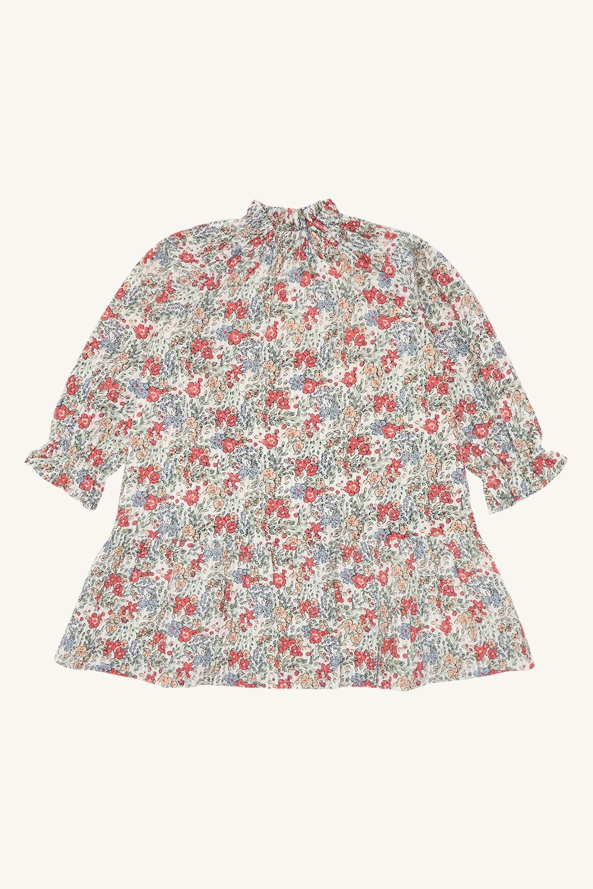 Hust & Claire Volantkleid Mädchen Kleid geblümt Baumwolle mit Stehkragen & Volant