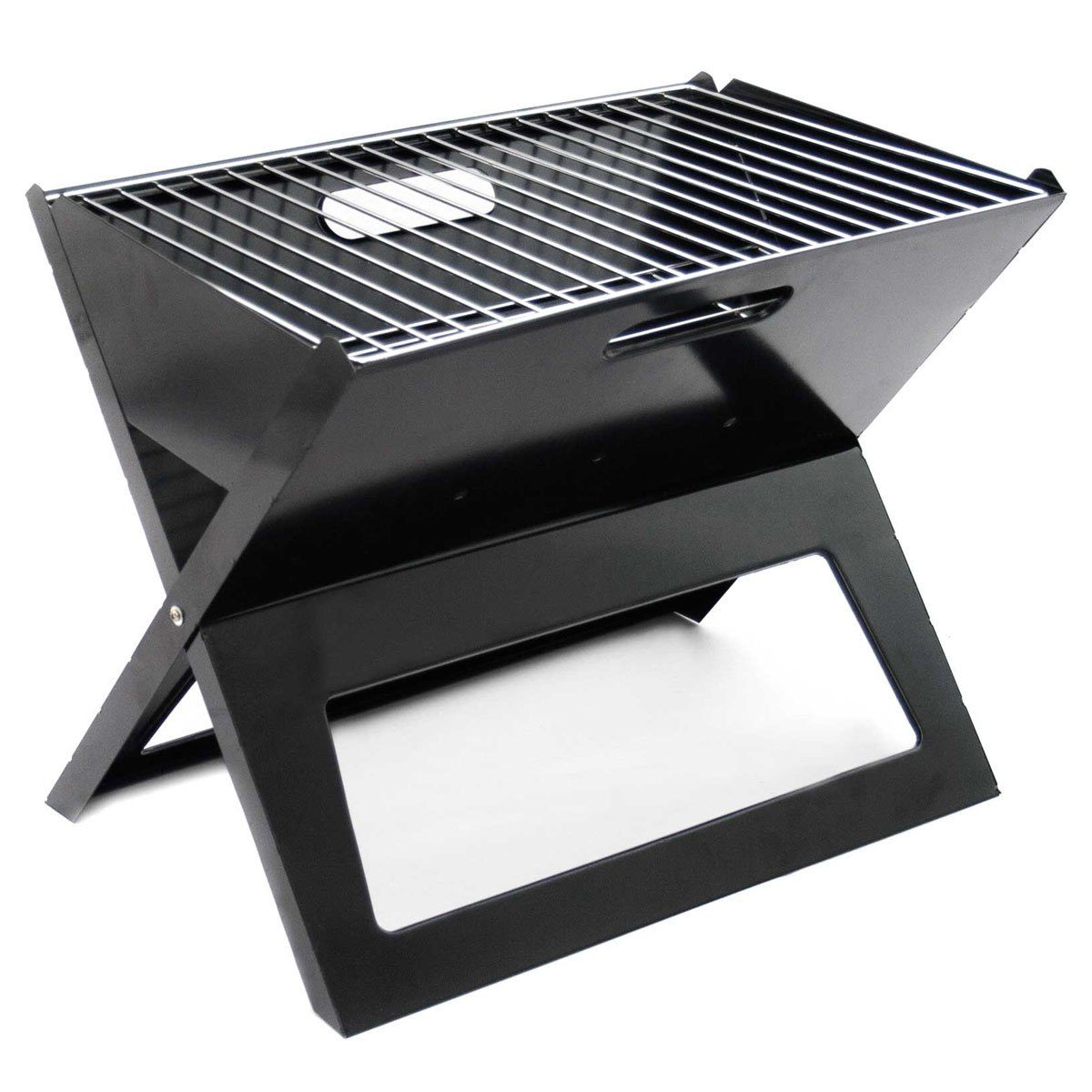 Kubista Standgrill KUBISTA NotebookFaltbarer Grill - Portabler Camping und Reisegrill, BBQ Grill Reisegrill Campinggrill