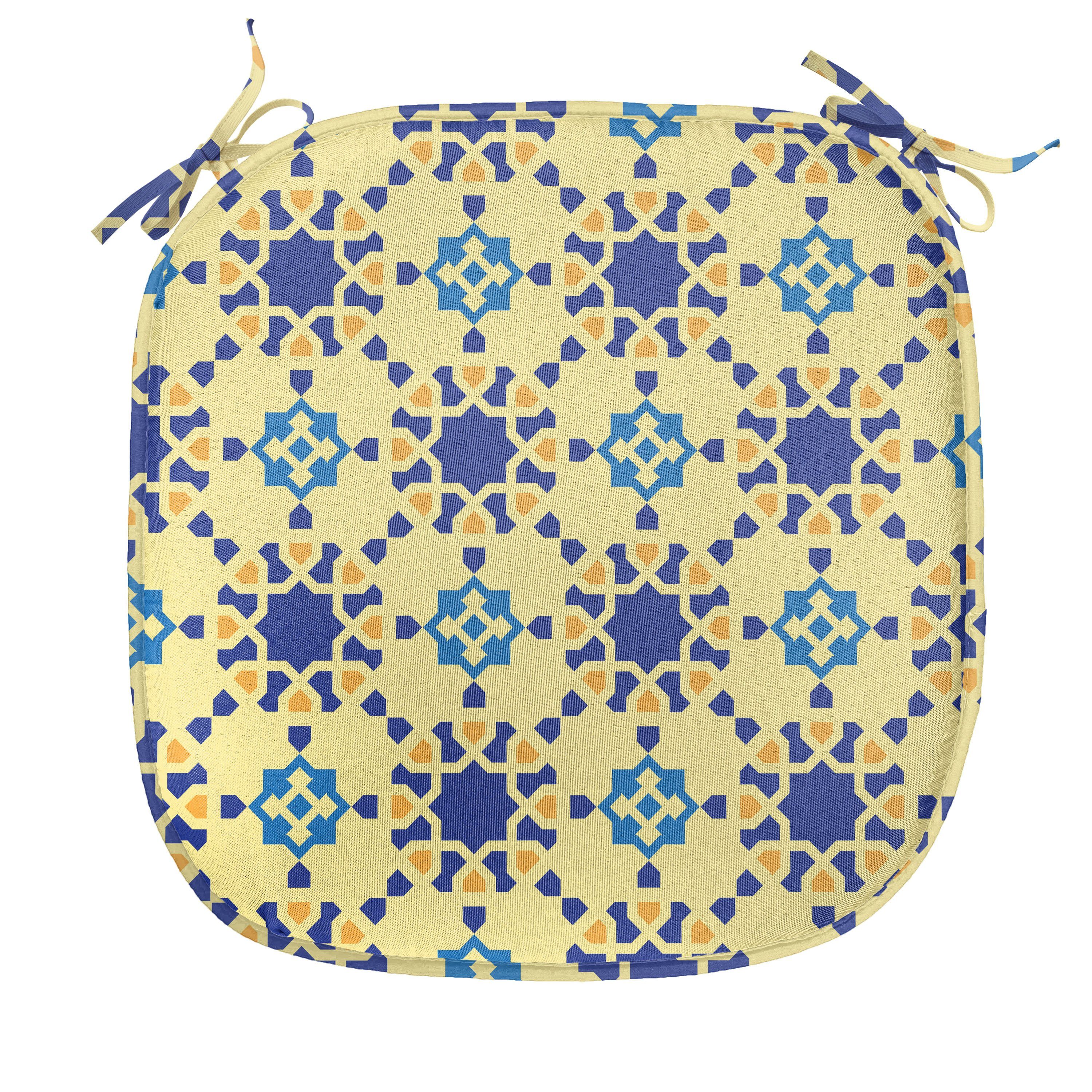 wasserfestes Dekoratives Folk Motiv für Abakuhaus Marokkanische Antiquität Stuhlkissen Küchensitze, mit Riemen Kissen