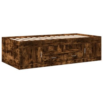vidaXL Bett Tagesbett mit Schubladen Räuchereiche 75x190 cm Holzwerkstoff