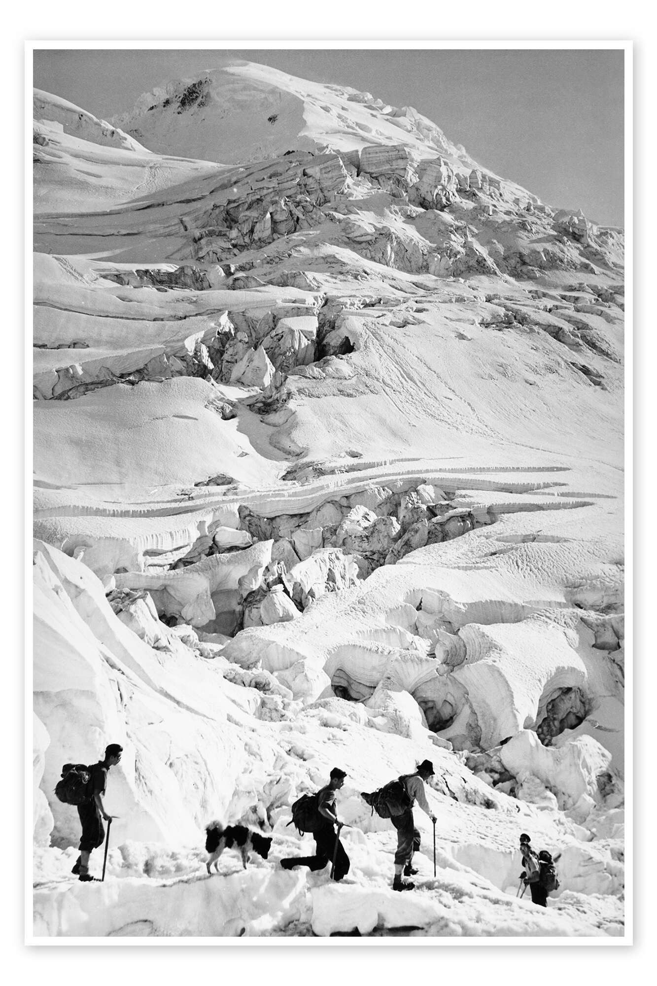 Posterlounge Wandbild Wanderer in den Alpen, Vintage Ski Collection, erhältlich als Poster, Leinwandbild, Wandsticker oder Acrylglasbild