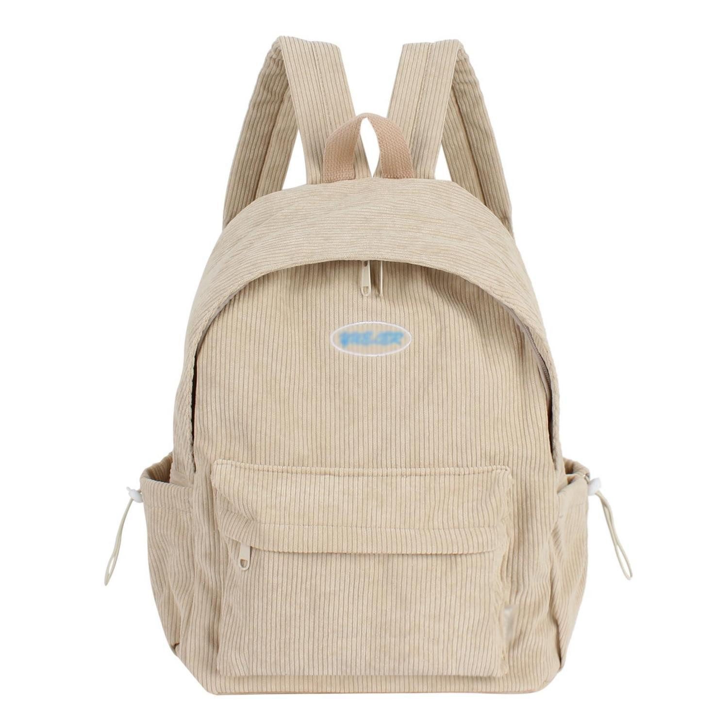 LuxusKollektion Schulrucksack Cord-Rucksack H-beige Damen Mädchen Reise