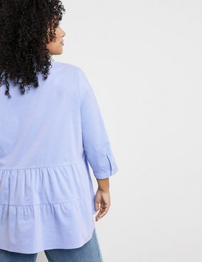Samoon Klassische Bluse Ausgestellte Bluse mit Streifen-Dessin