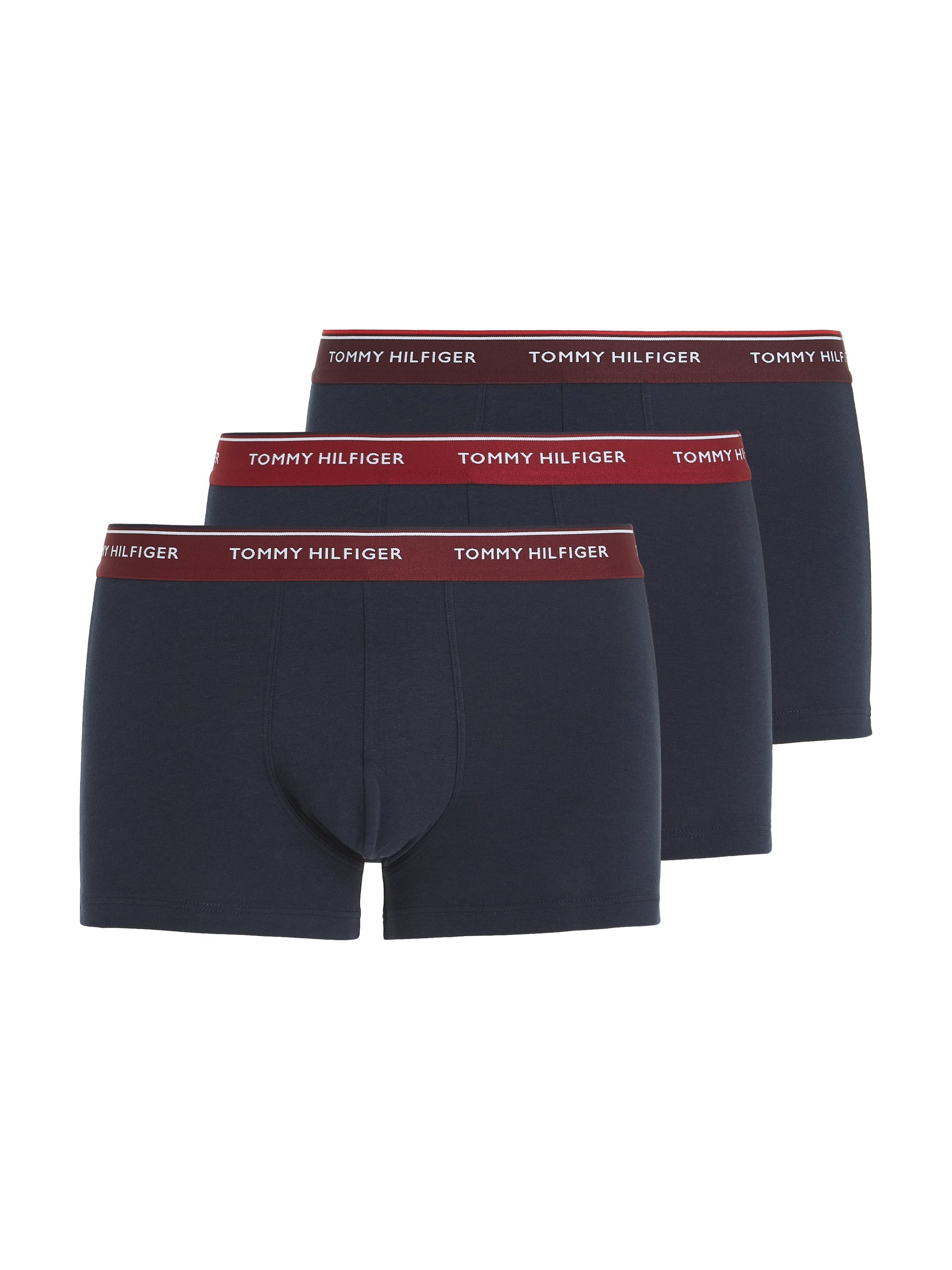 Dp Dp Underwear Tommy Logo-Elastikbund Trunk TRUNK WB mit Hilfiger Rouge/ Burgundy 3P (Packung, Rouge/ 3er-Pack)