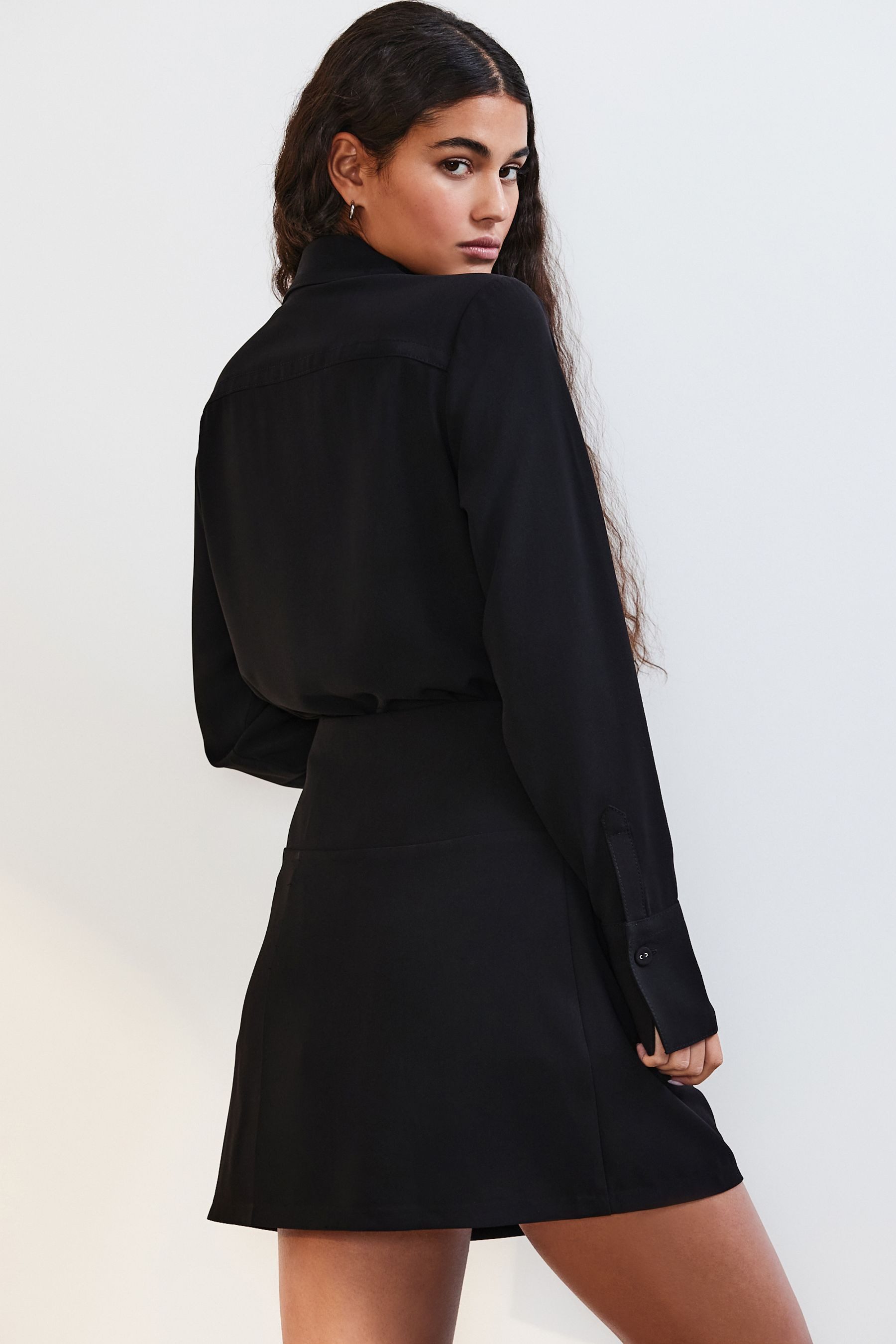 Next Langarmhemd Langärmeliges Button-down-Hemd aus Crêpe günstig online kaufen