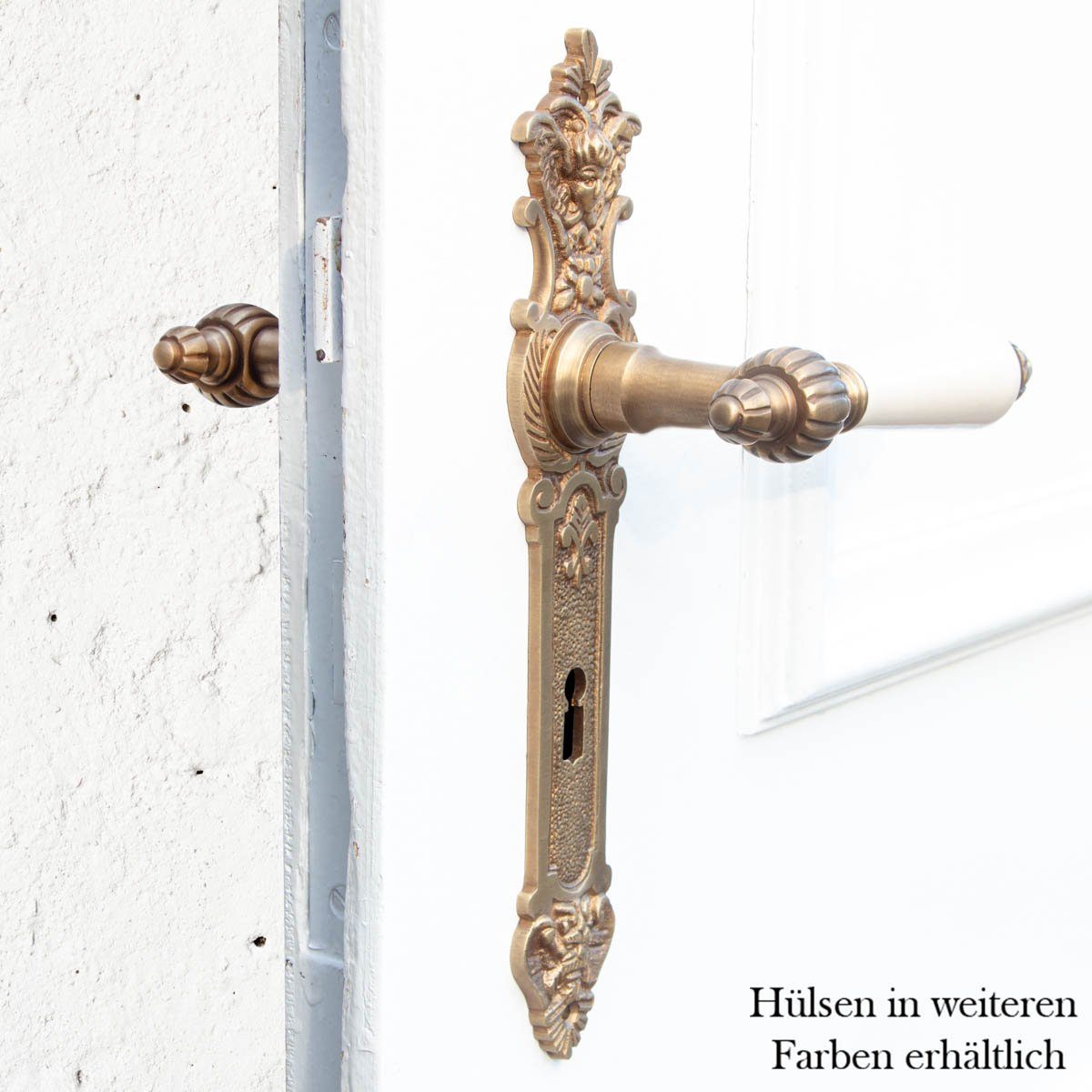 Antikas Türbeschlag Drückergarnitur für Haustüren-Porzellangriff, BB72, Messing