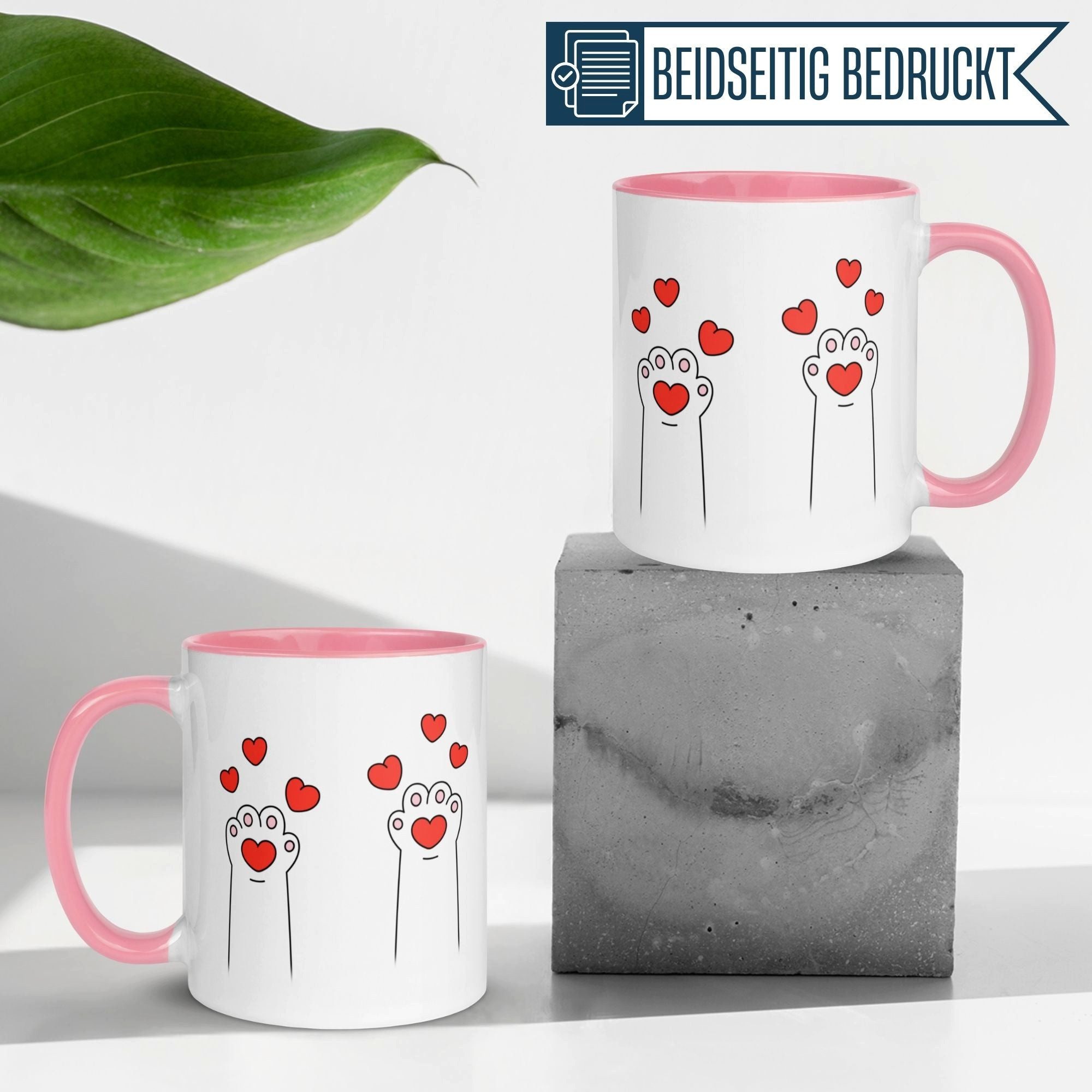 Momentals Tasse Katze – „Lieblingspfoten“ – lustiger Katzen Pfoten Geschenk Becher, Gratis Versand · Links-&Rechtshänder · Spülmaschinenfest