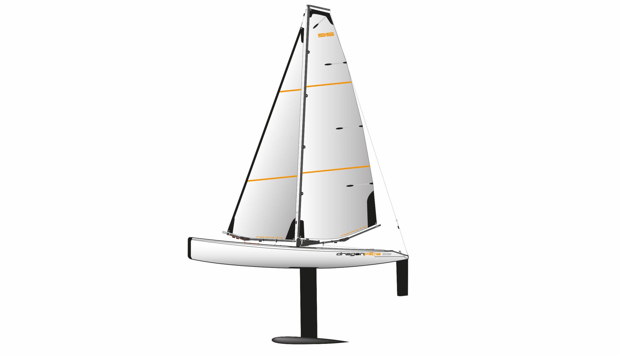RC-Bagger Amewi RC Boot DragonFlite 95 Renn-Segelboot 950mm, RTR