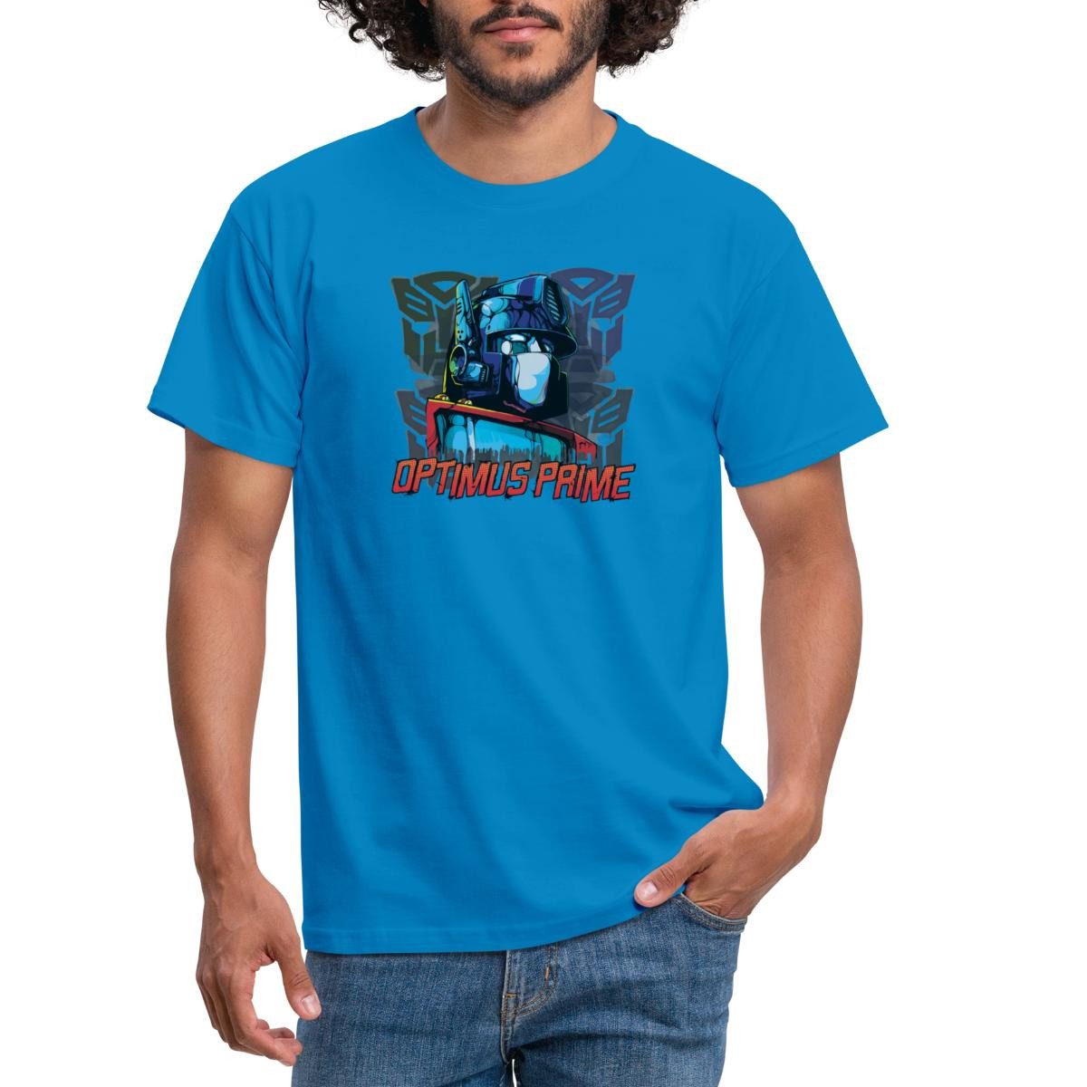 Spreadshirt T-Shirt Transformers G1 Optimus Autobots Portrait Männer T-Shirt (1-tlg)