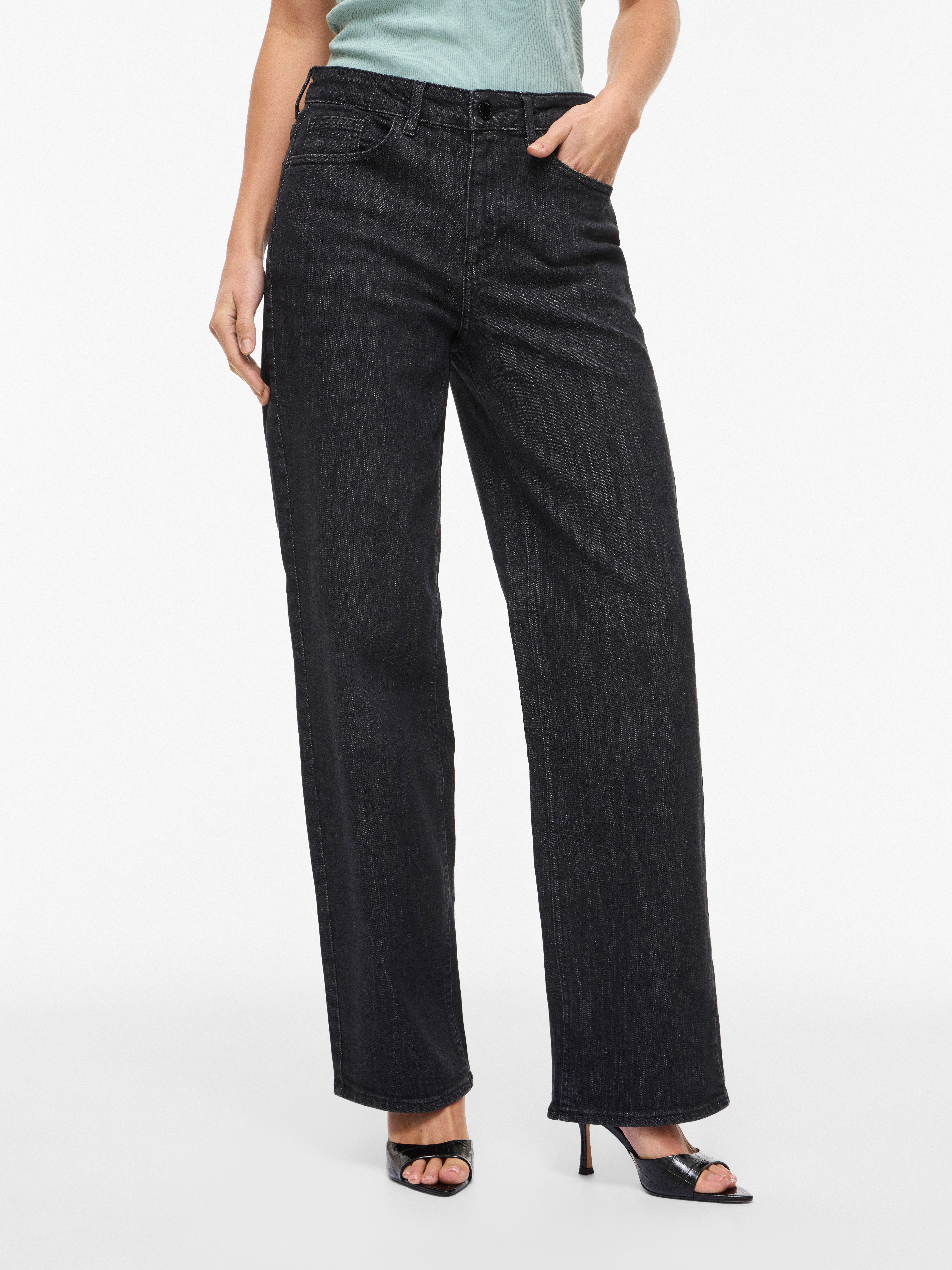 Vila Straight-Jeans VILISA RW STRAIGHT JEANS ROS - NOOS Baumwollmischung, regular waist, straight fit