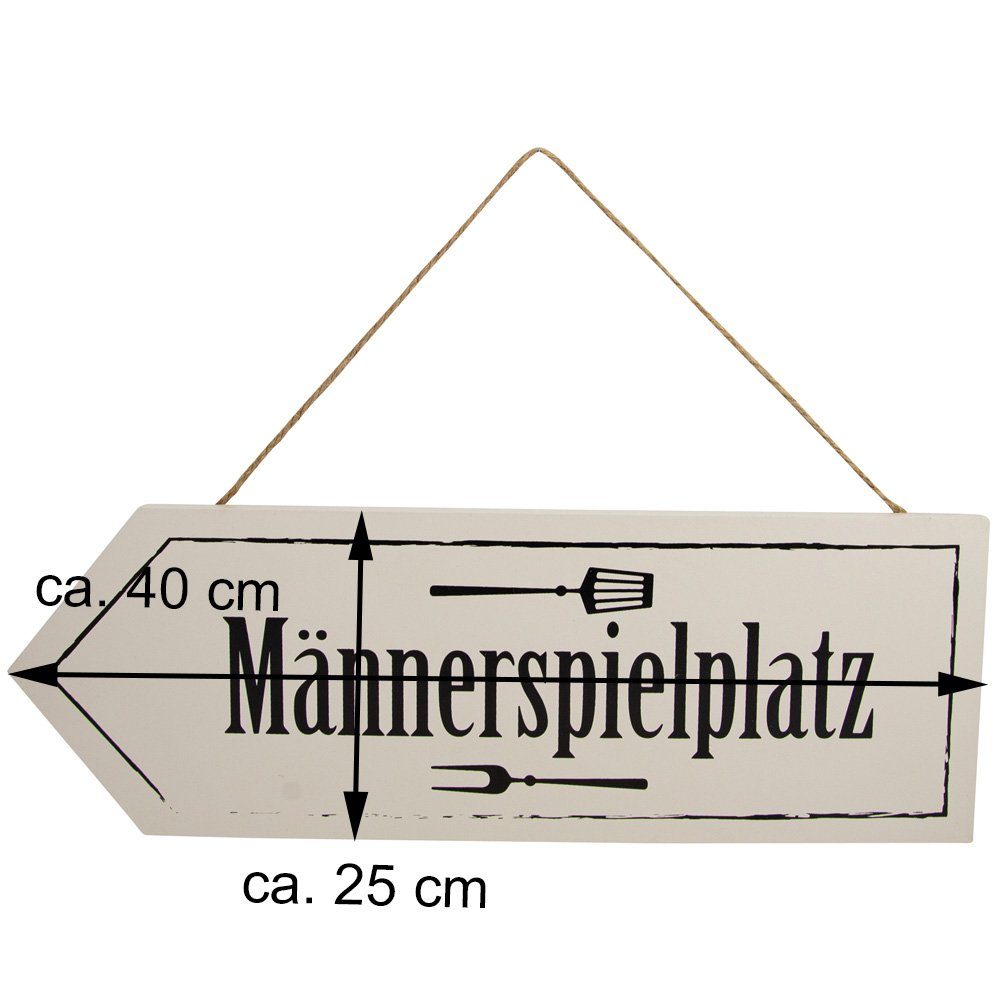 RIFFELMACHER & WEINBERGER Deko-Schriftzug Riffelmacher Holz Dekoschild 'Männerspielplatz' 40