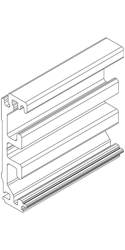 Länge 1650 Torbeschlag 120 GEZE EV1 60 Levolan / Aluminium mm Zargenausgleichsprofil Wandmontage