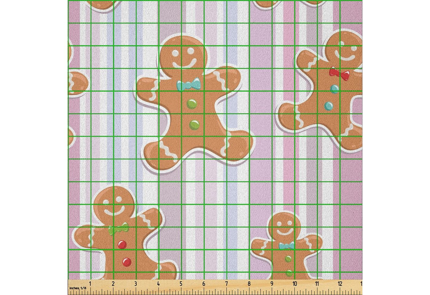 Thumbnail - Abakuhaus Stoff DIY Bastler Stoff für Dekorationszwecke, Lebkuchenmann weihnachten Goodies