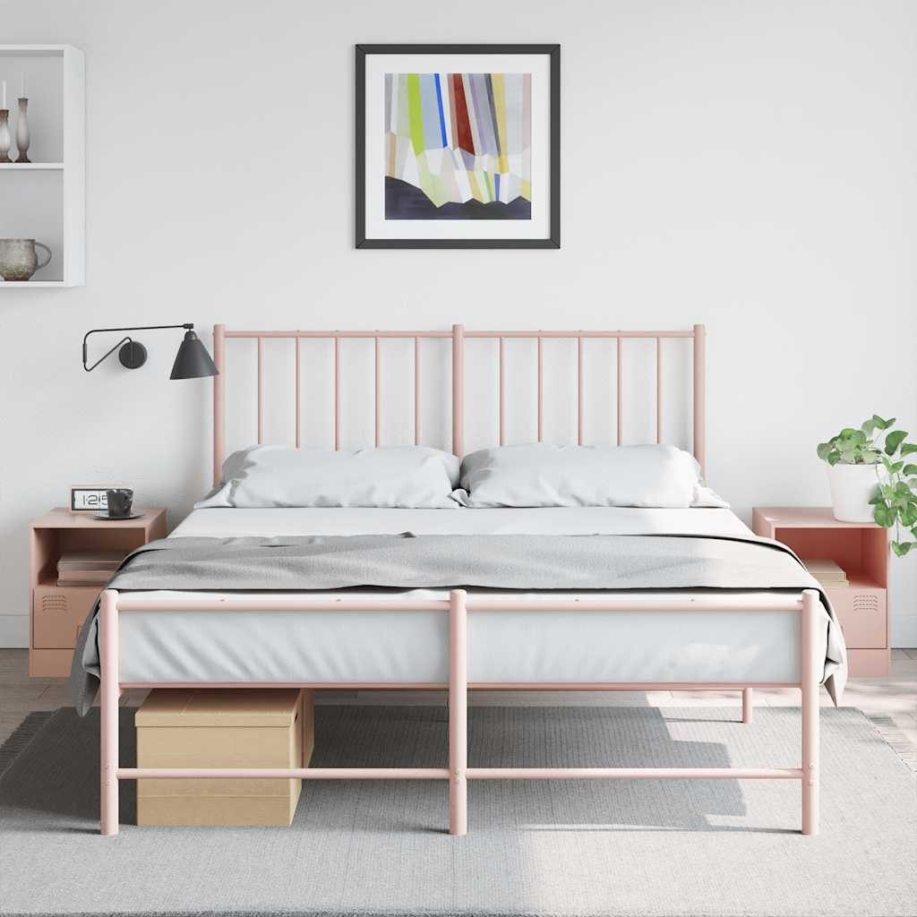 vidaXL Nachttisch Nachttische 2 Stk. Rosa 34,5x39x44 cm Stahl (2-St)