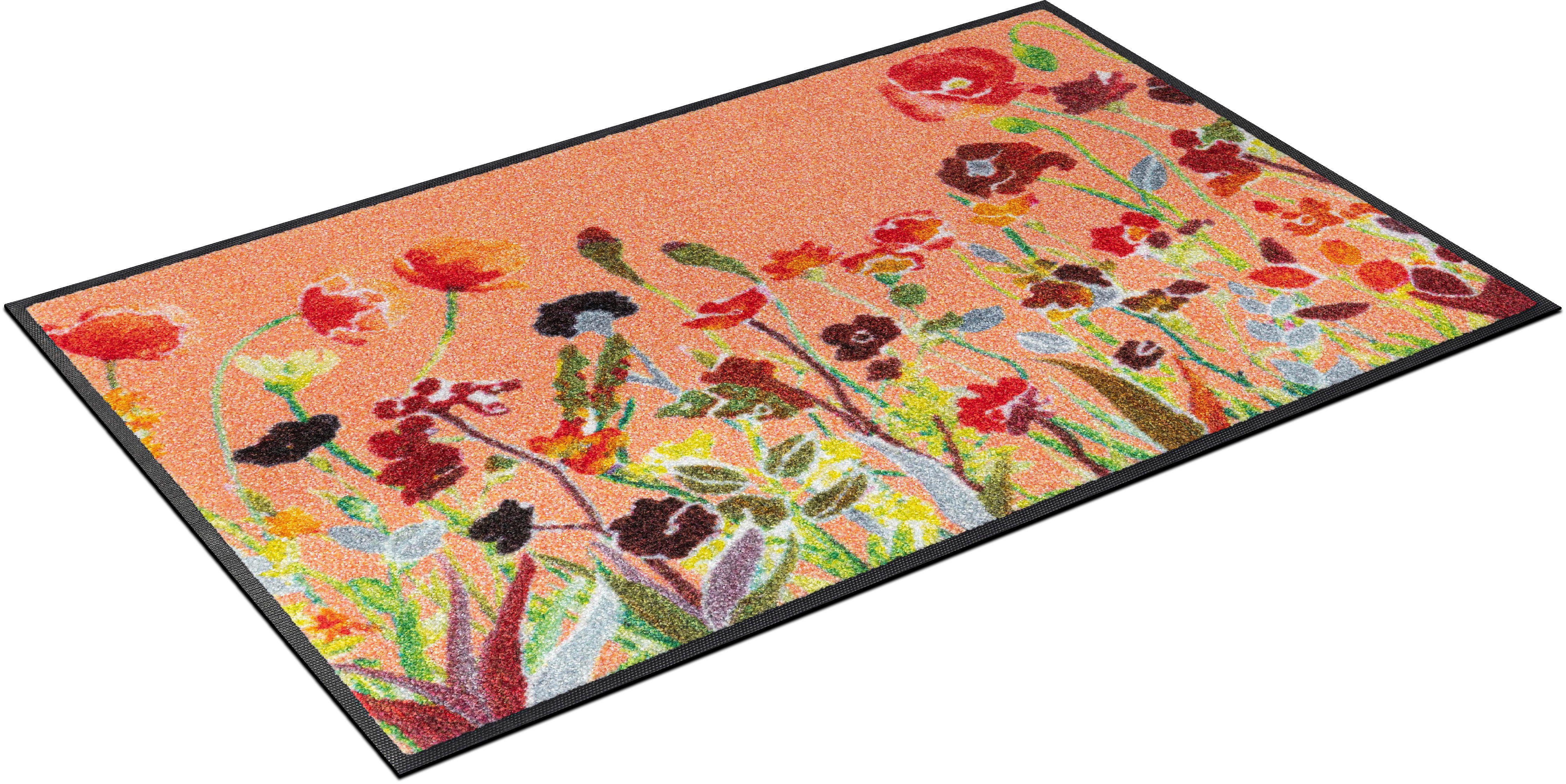 Fußmatte Wildflowers, wash+dry by Kleen-Tex, rechteckig, Höhe: 7 mm, Schmutzfangmatte, Motiv Blumen, rutschhemmend, waschbar