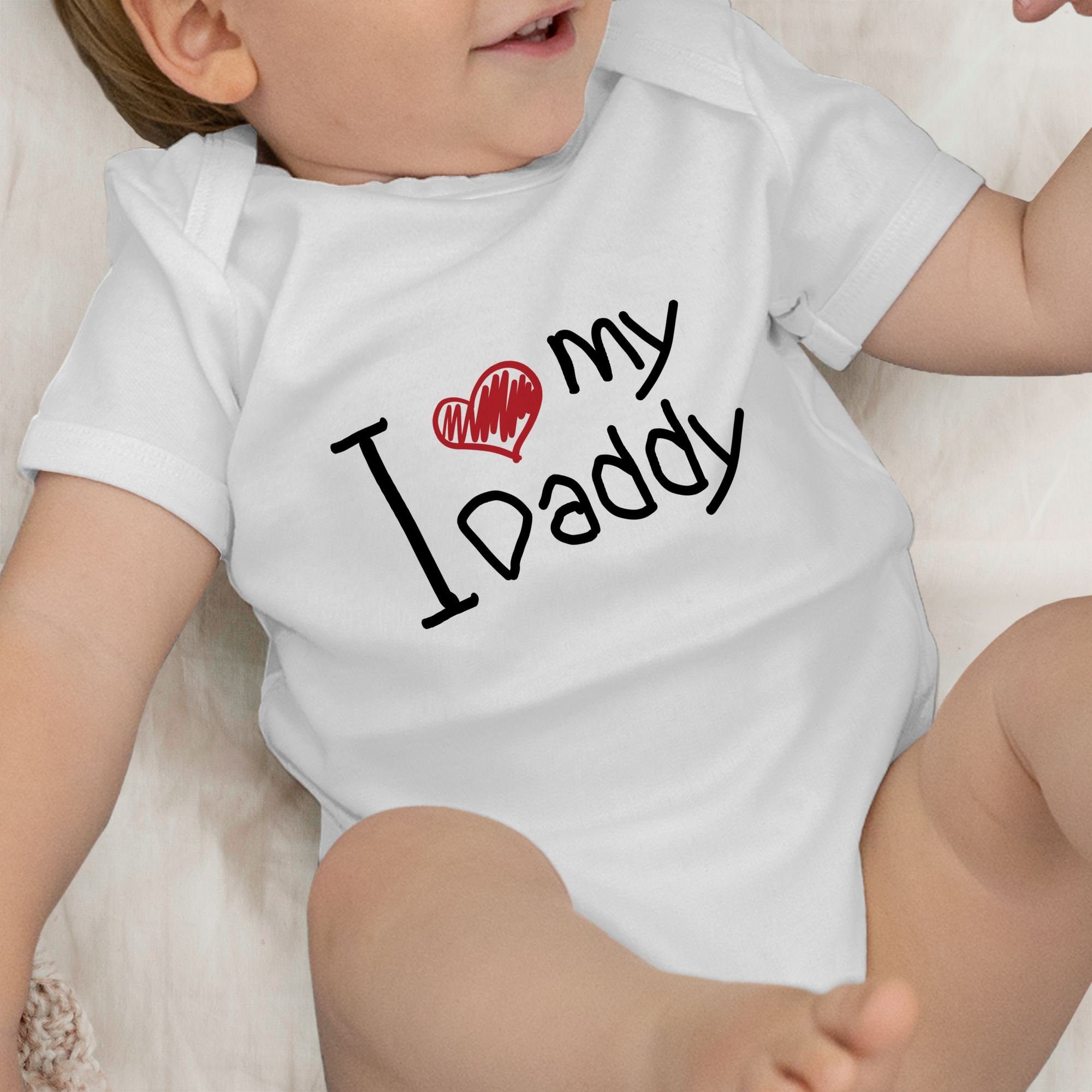 Shirtracer Shirtbody I love my 1 Daddy Geschenk schwarz Weiß quer Vatertag Baby