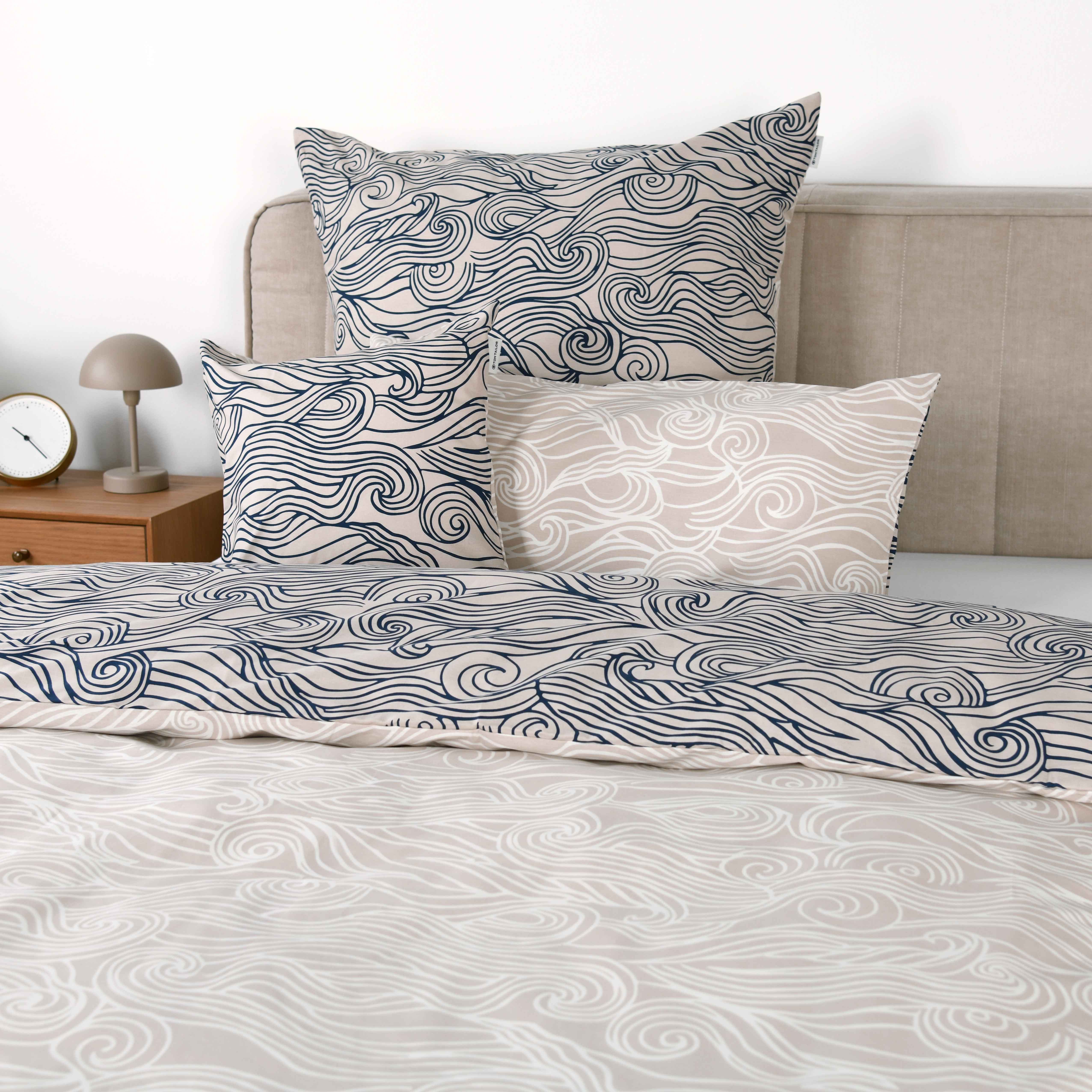 TOM TAILOR HOME Bettwäsche WAVES, Renforcé, 2 teilig, new bedroom, gewebtes Label