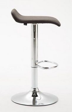 TPFLiving Barhocker Dynasty2 (Set, 2 St., mit Fußstütze - Barstuhl höhenverstellbar - Hocker für Theke & Küche), 360° drehbar - chromfarbener Stahl - Sitzfläche: Stoff Dunkelgrau