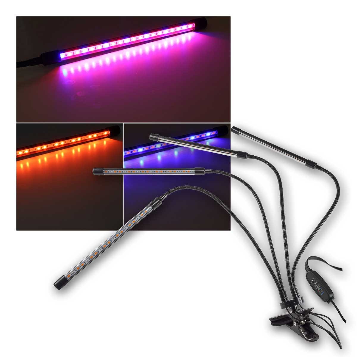 ChiliTec Pflanzenlampe LED Pflanzenlampe "CT-PFL" Rot+Blau 4-fach, blau,rot