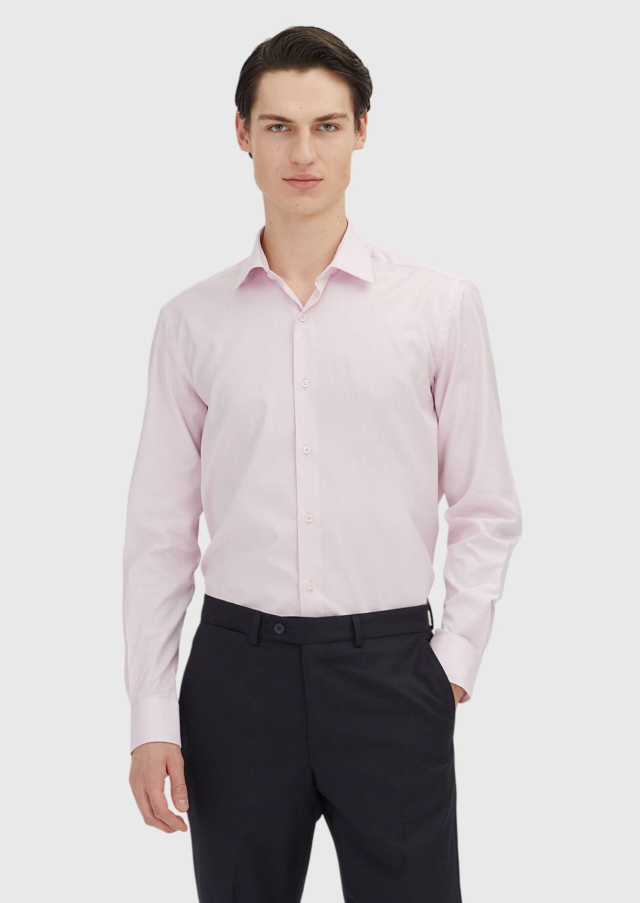 RAMSEY Hemdbluse Rosa Regular Fit Baumwollhemd 100%