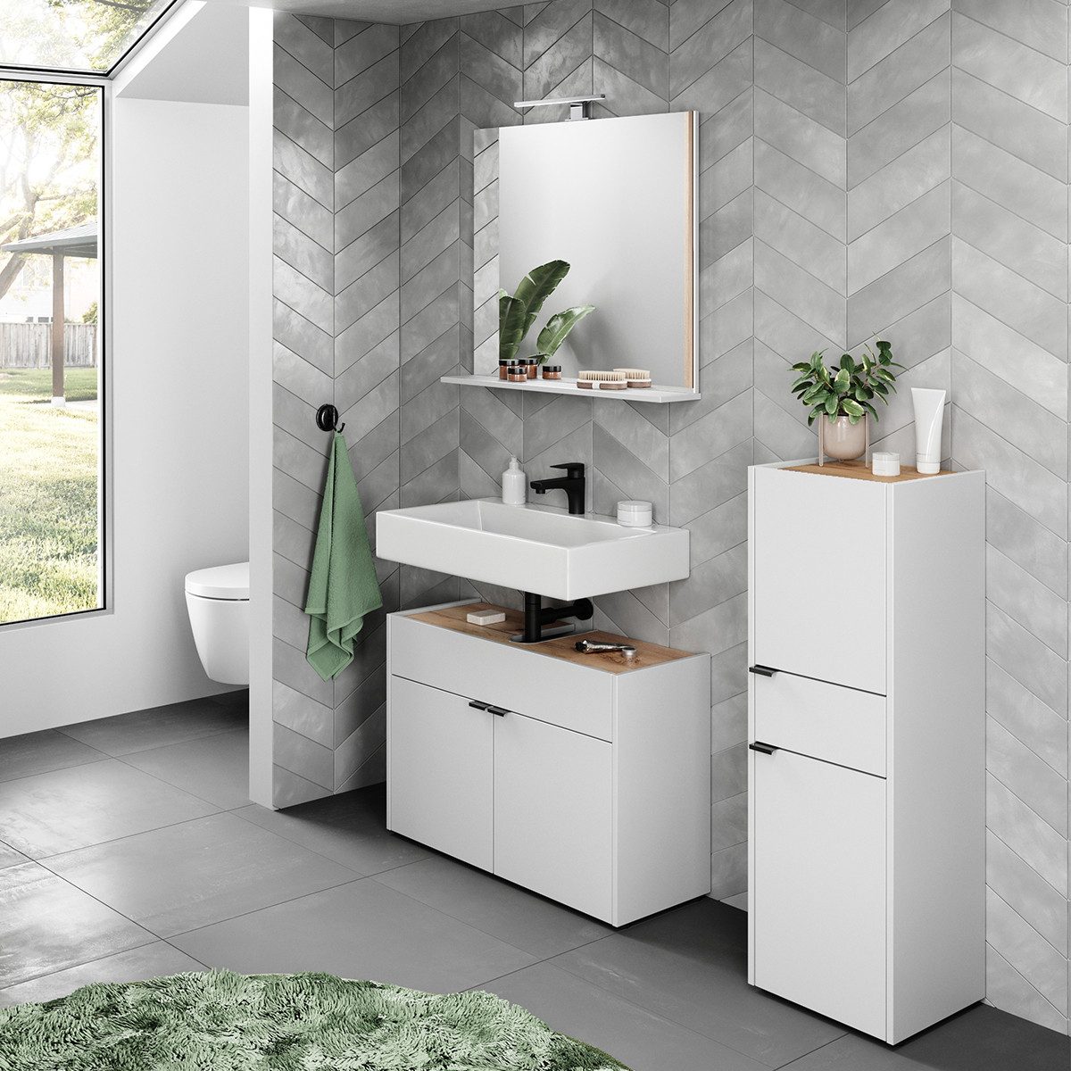 GERMANIA Badmöbel-Set Ameca, (3-St), Badezimmer-Set bestehend günstig online kaufen