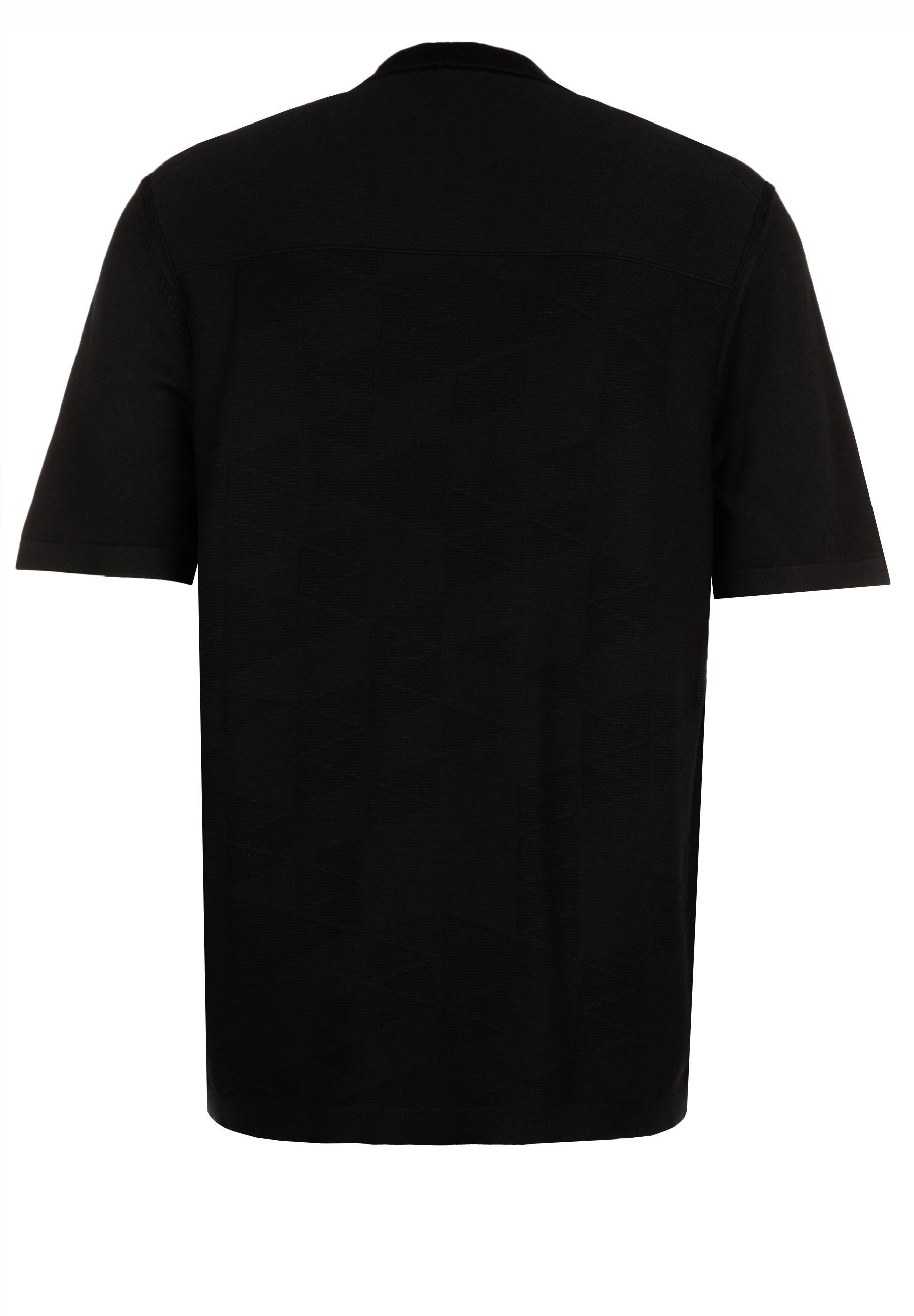 BOSS GREEN T-Shirt mit Troyerkragen und strukturiertem Muster (1-tlg)