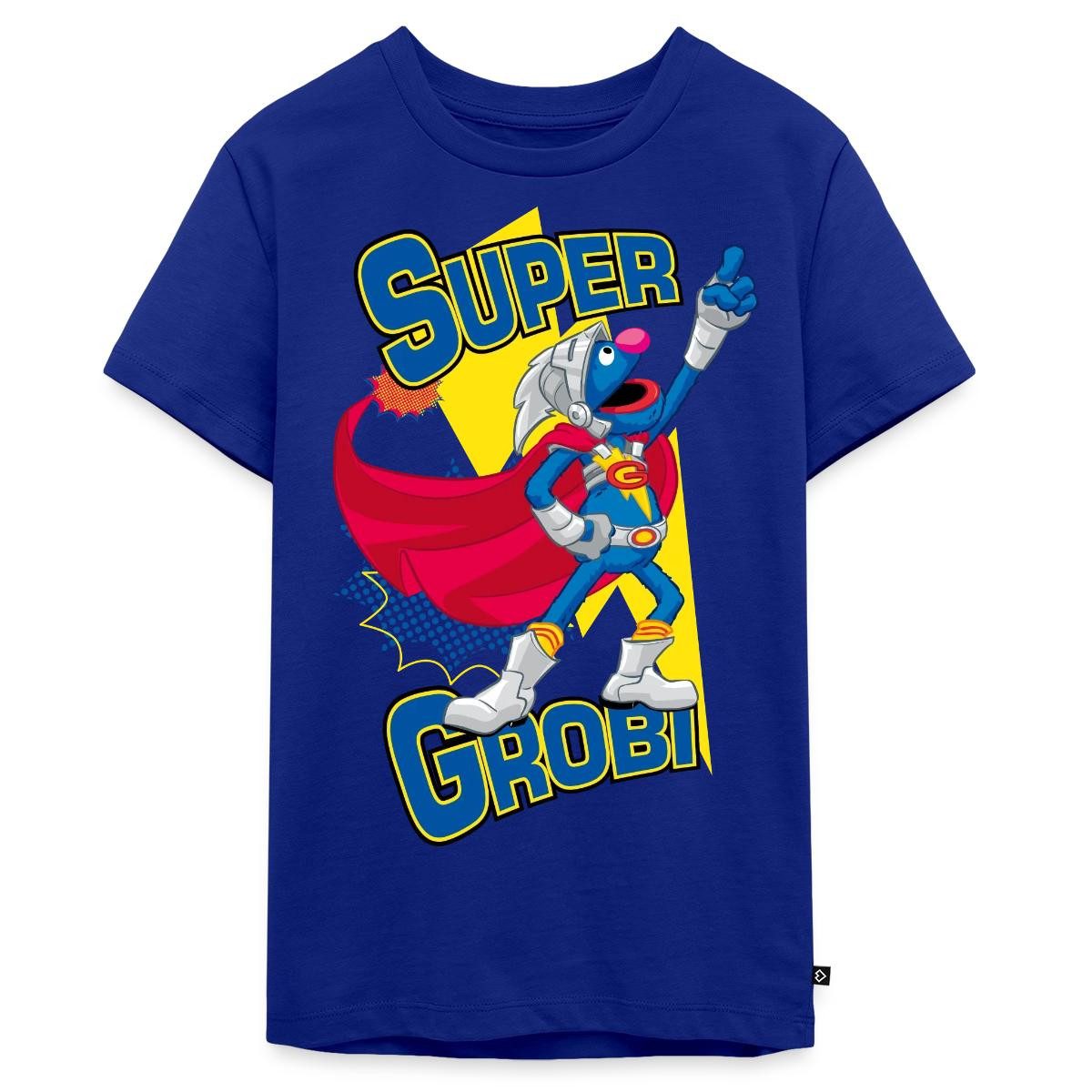 T-Shirt Sesamstraße Grobi Supergrobi Superheld Teenager Premium T-Shirt