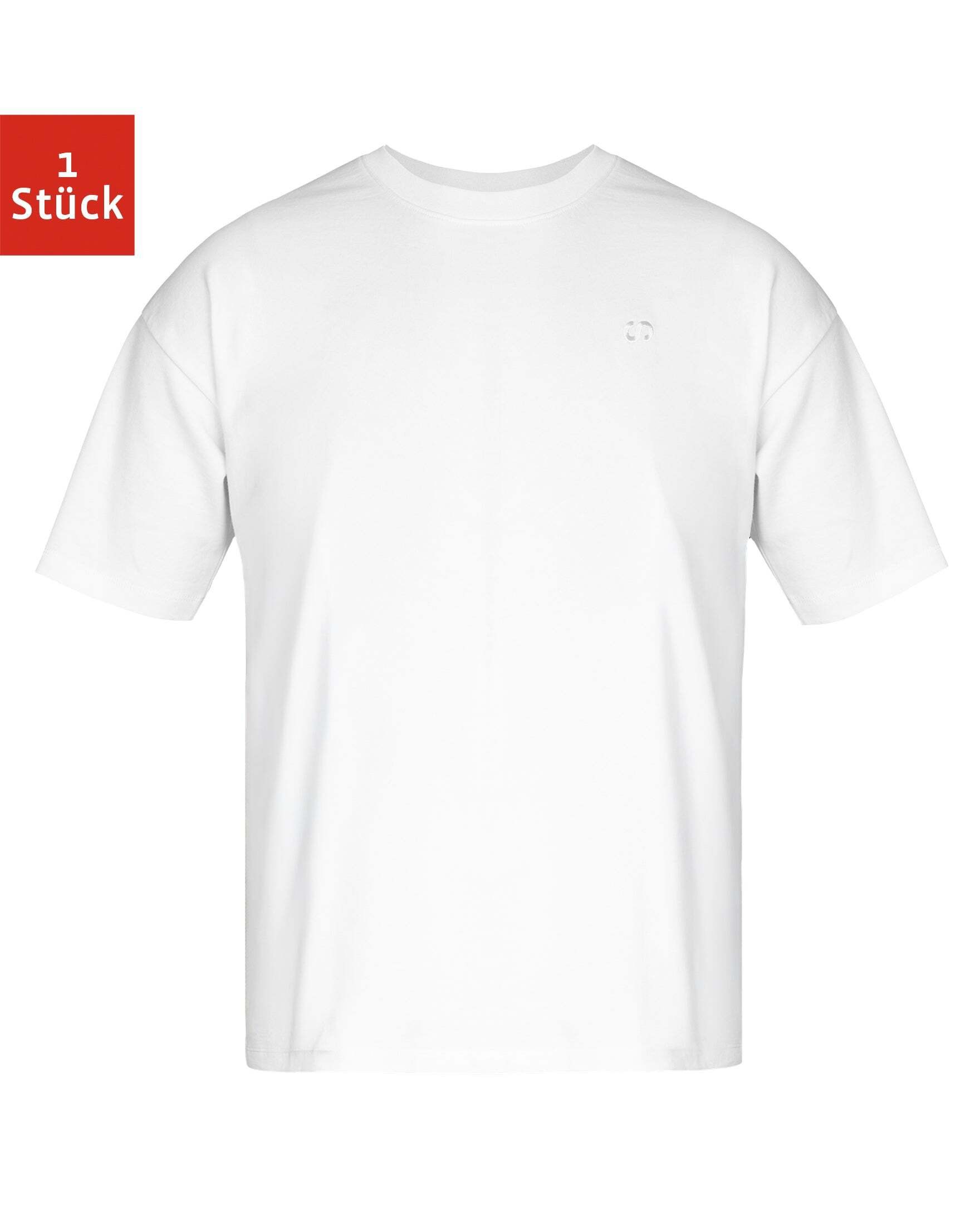 SNOCKS T-Shirt Oversized T-Shirt Herren Crew Neck Shirt (1-tlg) aus Bio-Baumwolle, oversized mit Logo-Schriftzug