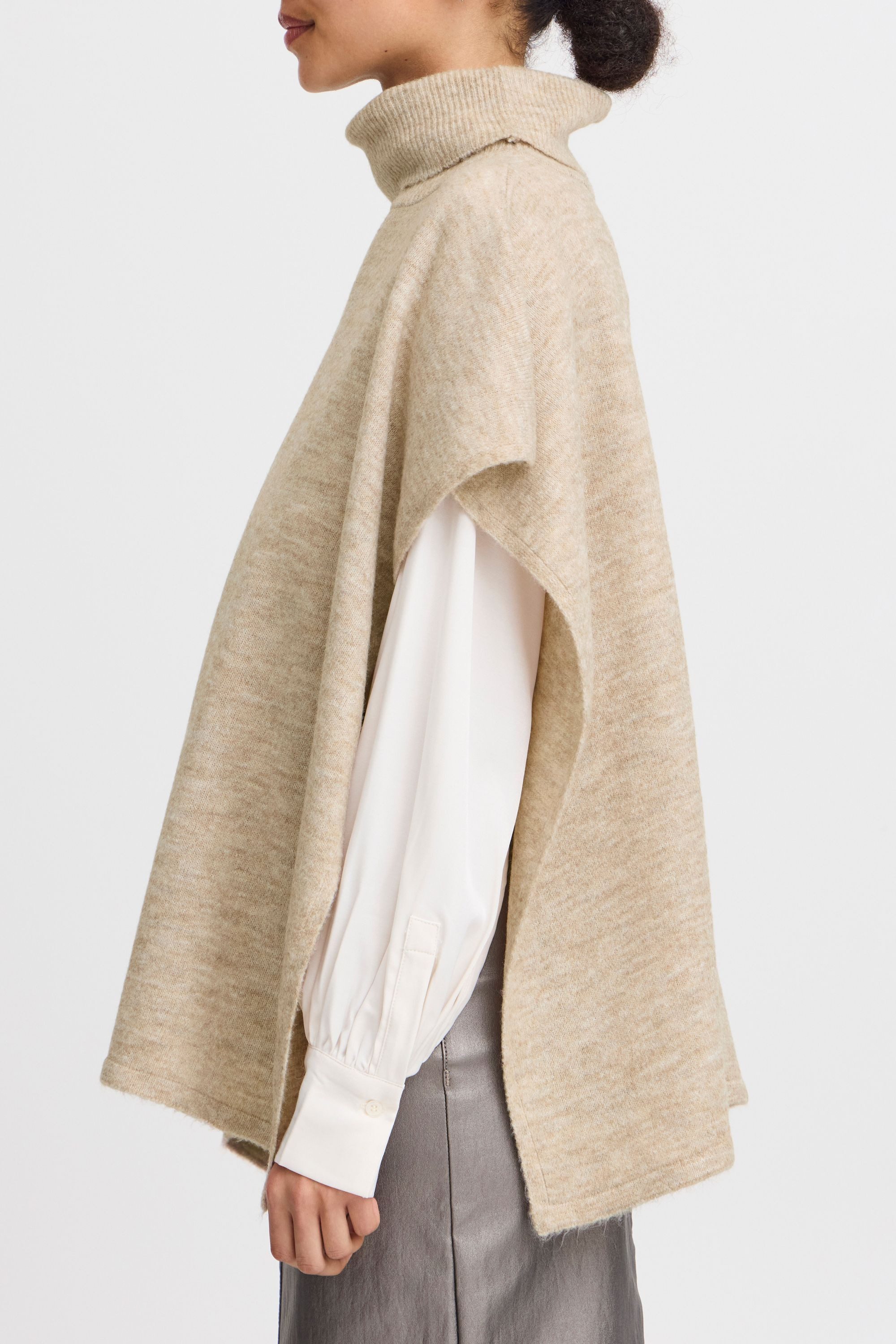 b.young Strickponcho Strickpullover
