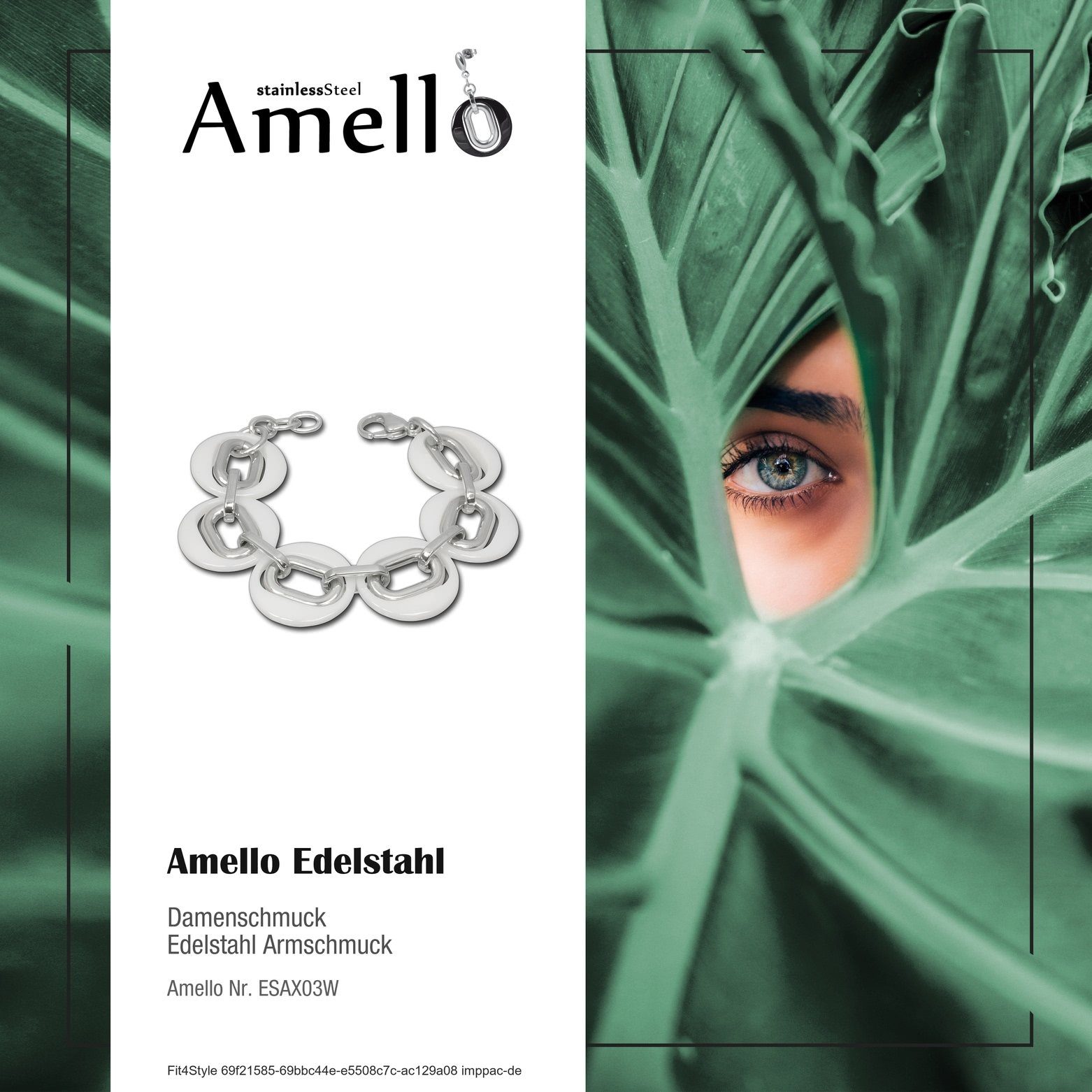 Amello Armbänder (Armband), Magic Amello weiß (Stainless silber Edelstahlarmband Edelstahl Armband für Steel) Damen