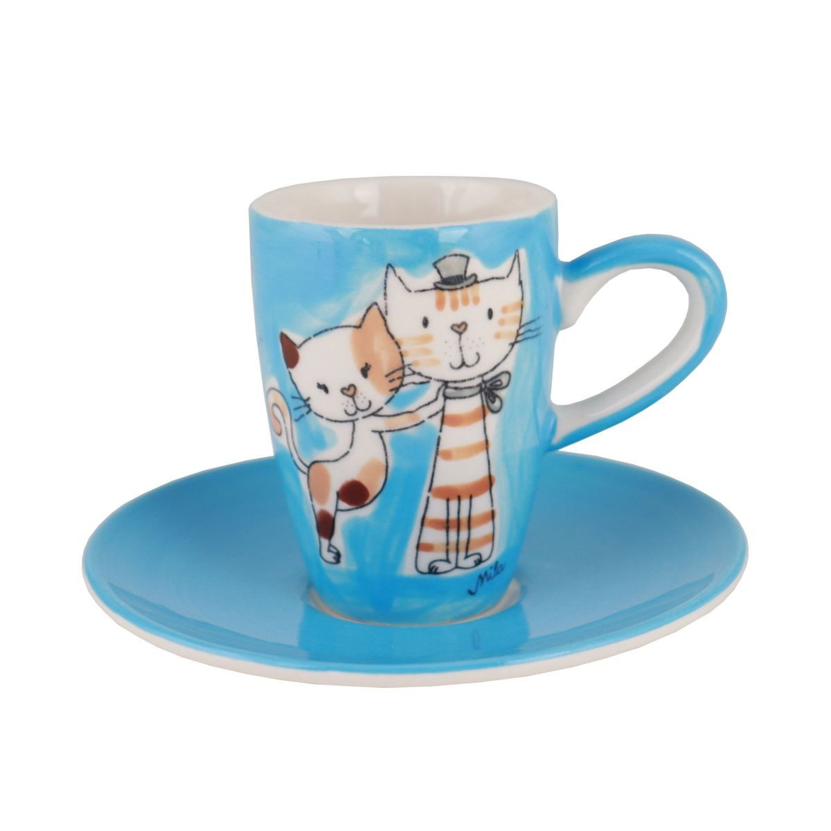 Mila Espressotasse Mila Keramik Espresso-Tasse mit Untere Cats, Keramik