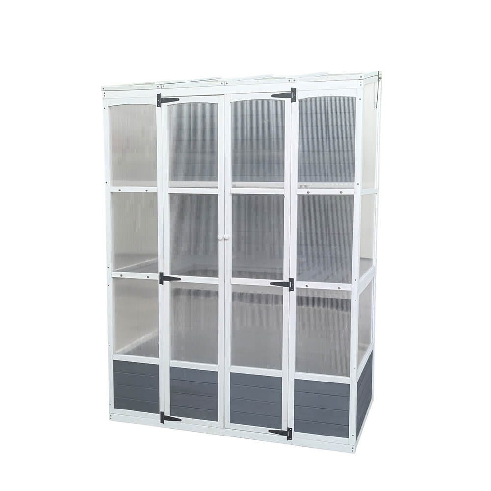 HOME DELUXE Anlehngewächshaus YANA GREEN, BxTxH: 74 x 74 x 198 cm, Transparente Hohlkammerstegplatten – idealer Lichtdurchlass