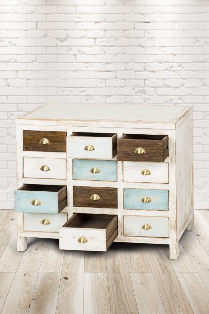 PureHaven Kommode 110x43x90 cm im Vintage Style Unikat aus Vollholz handgefertigt, Hochwertige Verarbeitung sorgt für Stabilität und Langlebigkeit