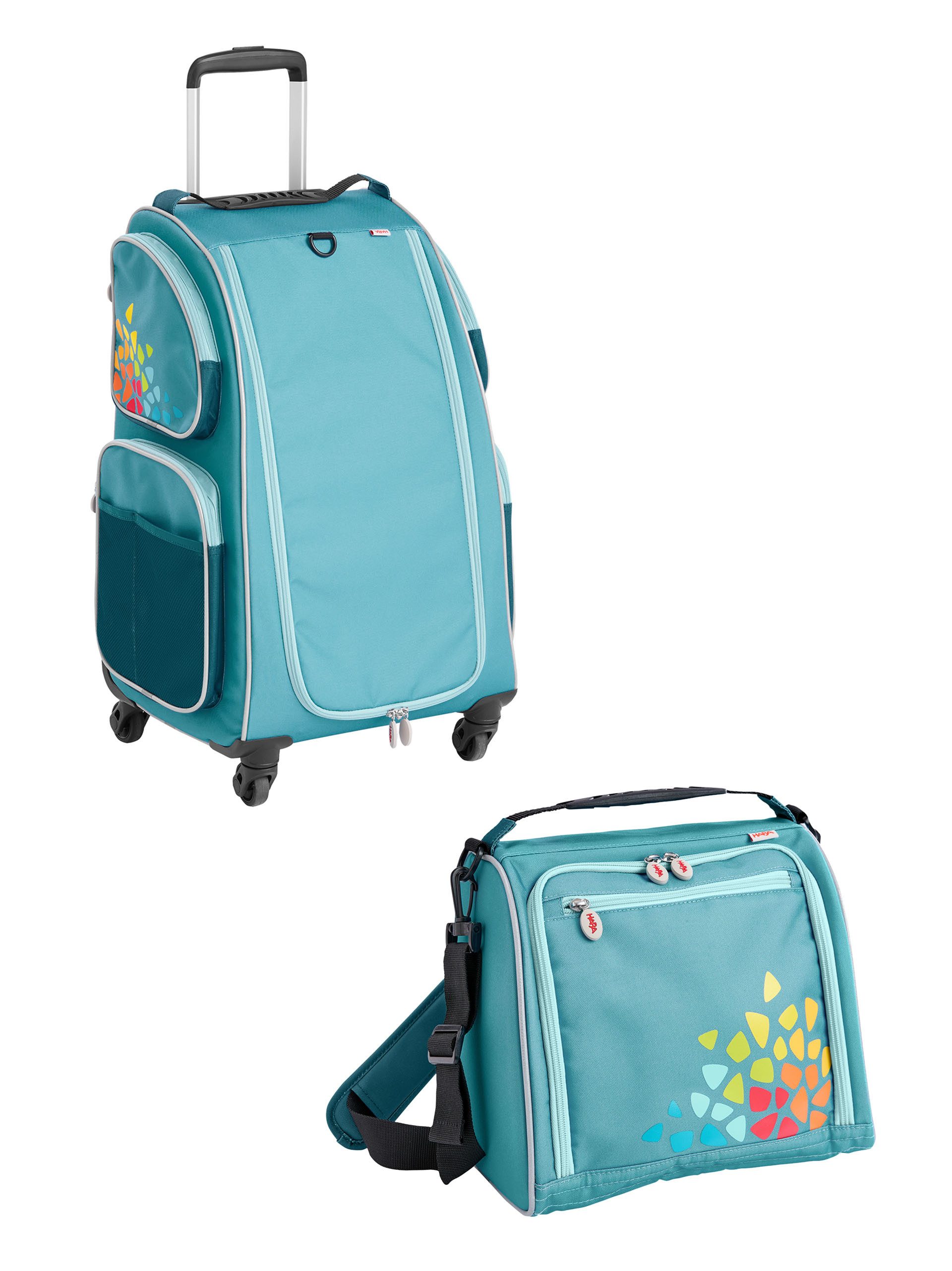 Haba Kinderkoffer Schranktrolley 4 Rollen und Trolleytasche, Reisekoffer Kinder, Trolley Kinder, Kofferset Kids